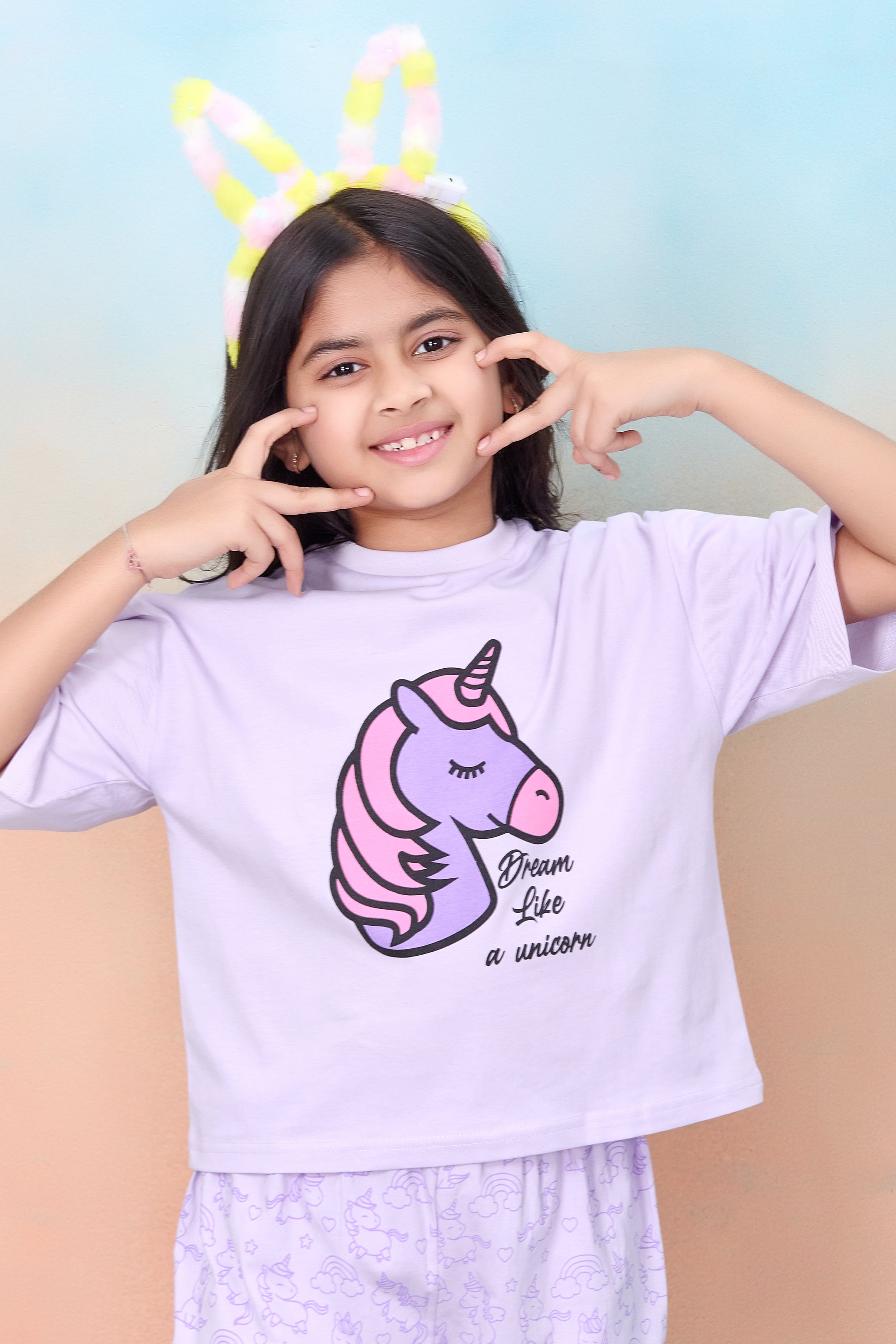 Pack of 2 - Girls Graphic Print Pyjama and Shorts Set