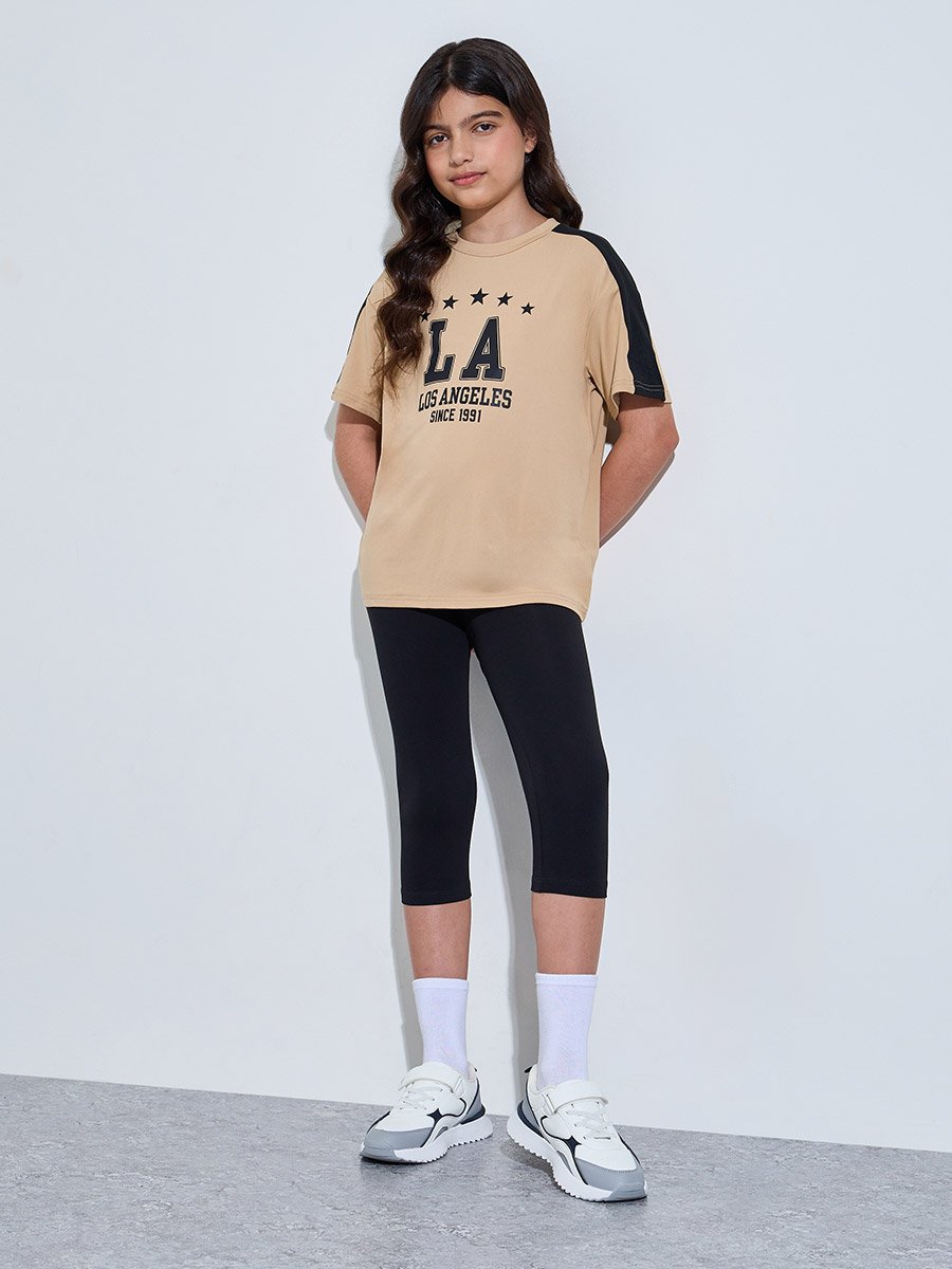 Teen Girls Pack of 2 - Cotton Blend Capri Leggings