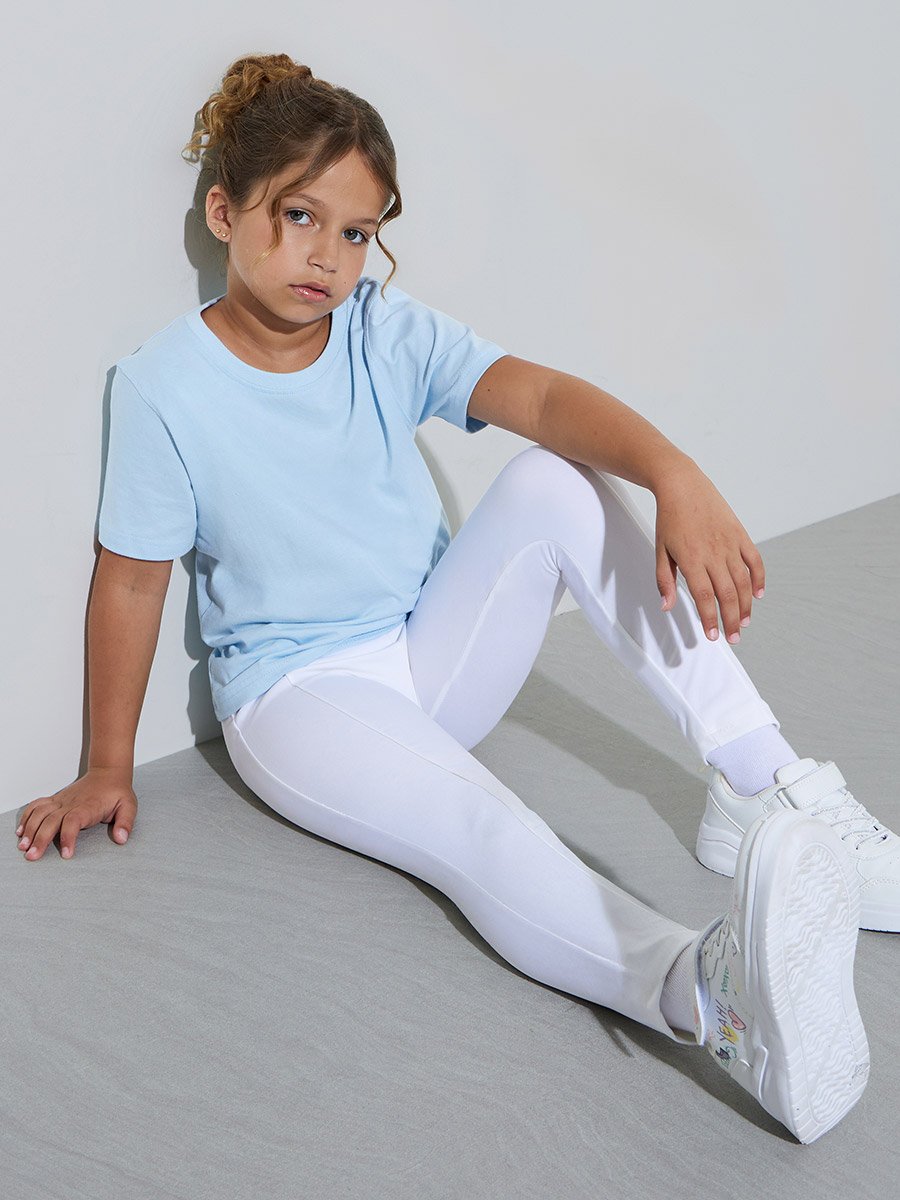 Teen Girls Off White Knitted Full Length Leggings