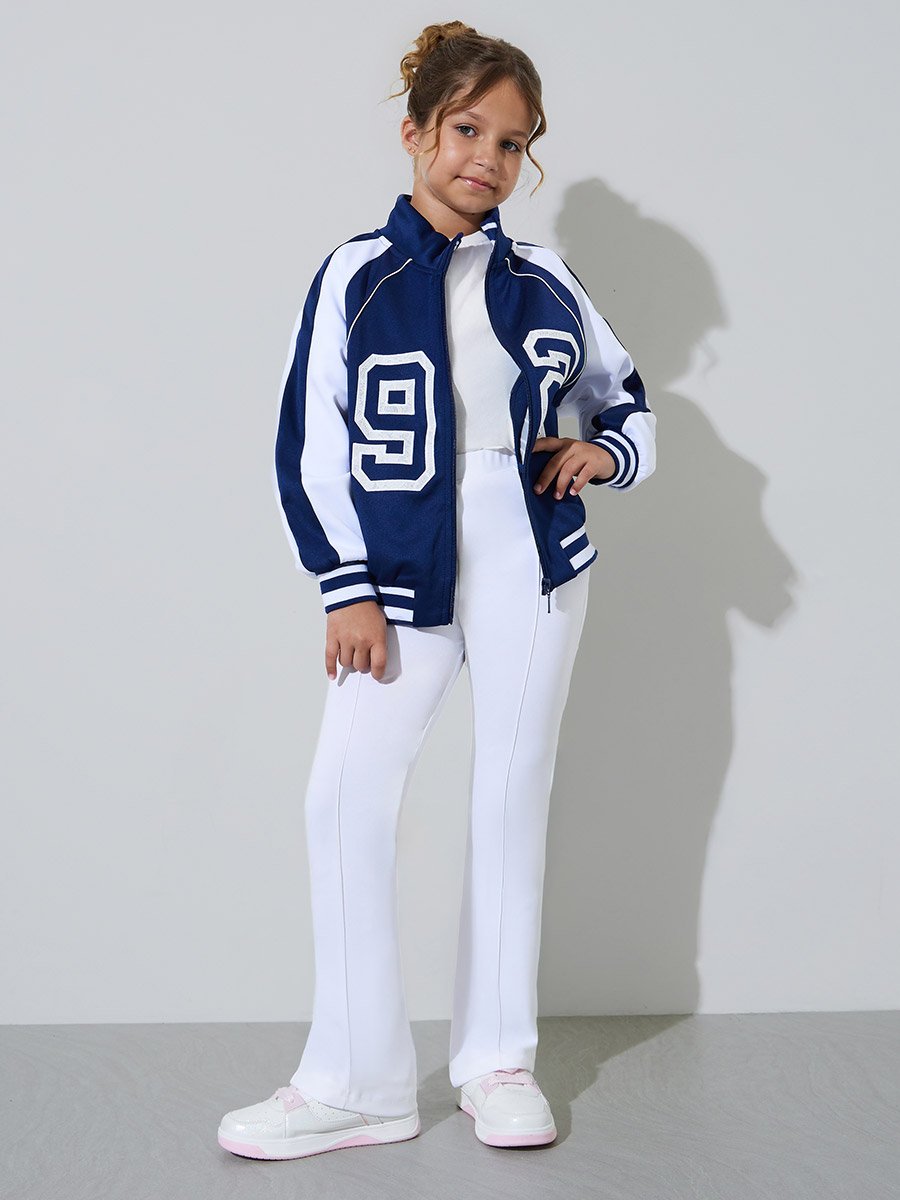 Teen Girls Off White Fit and Flared Leggings with Pin Tucks