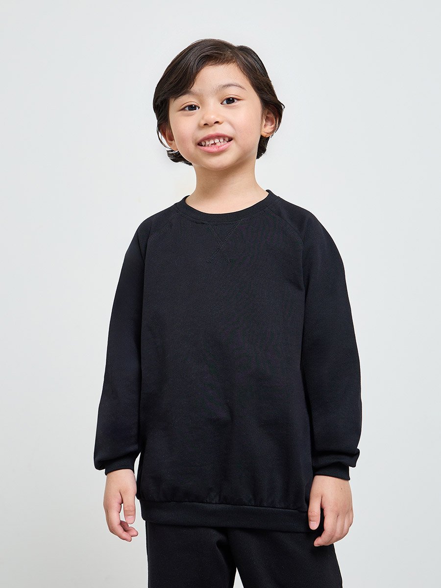 Kids Unisex Raglan Sleeve Cotton Regular Fit Sweatshirt
