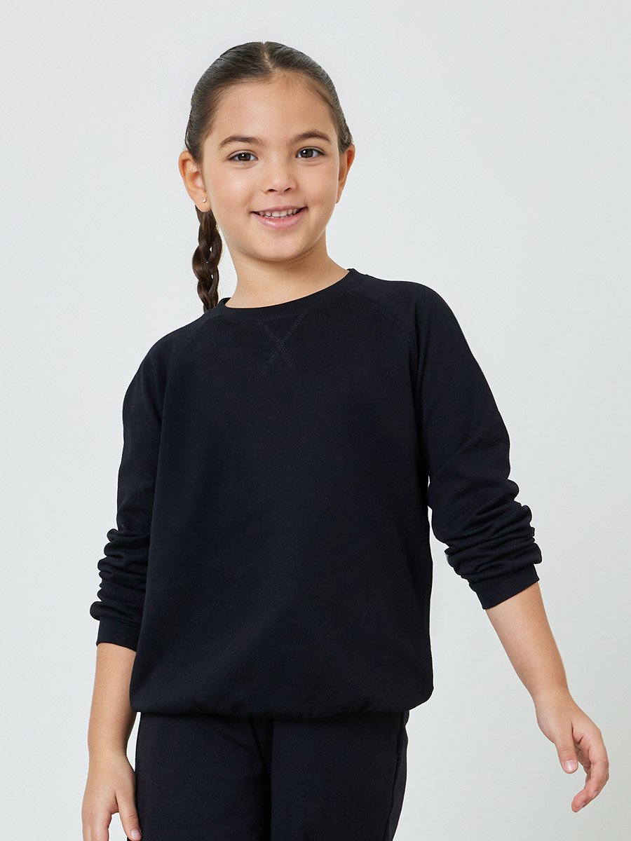 Kids Unisex Raglan Sleeve Cotton Regular Fit Sweatshirt