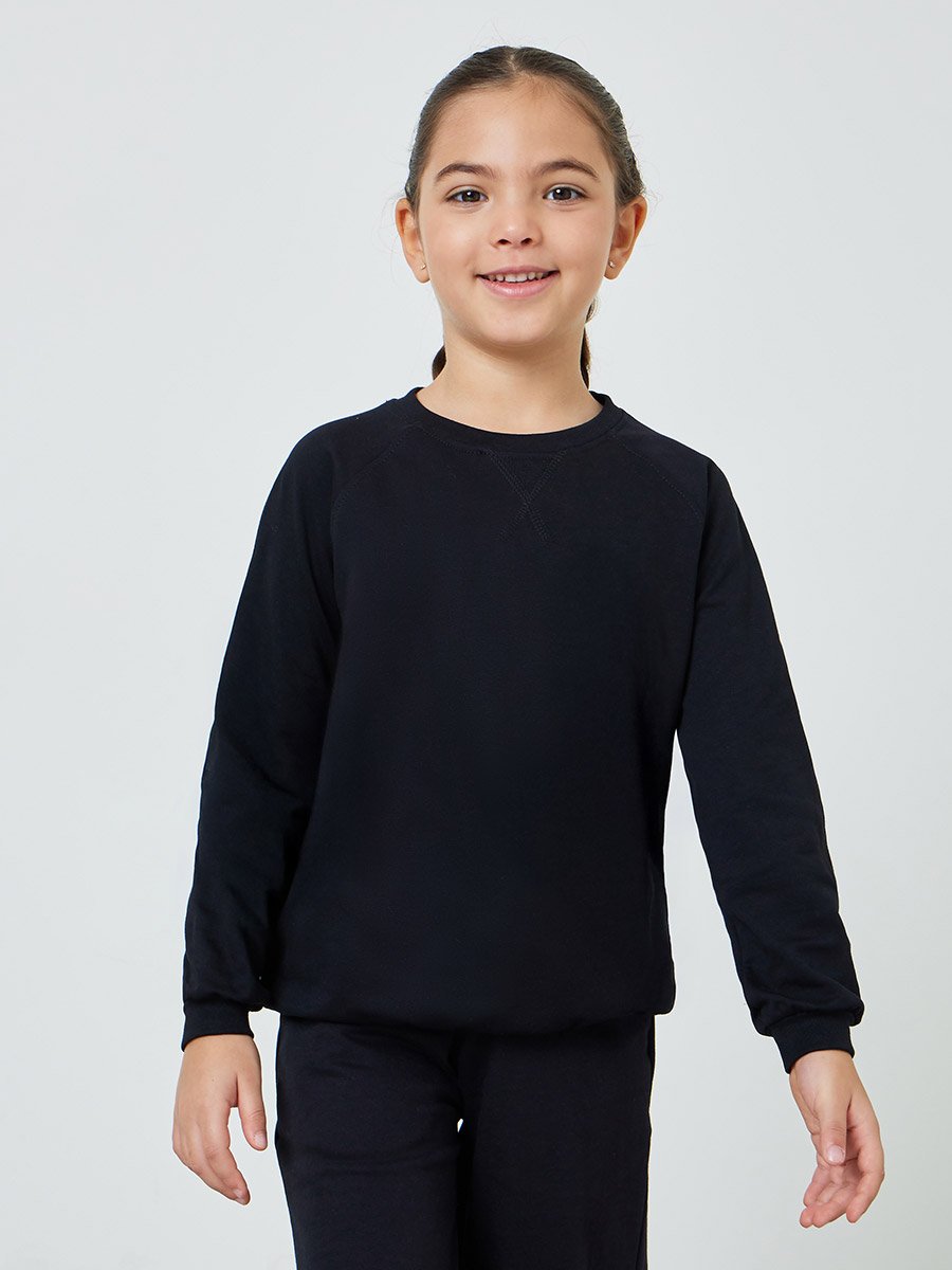 Kids Unisex Raglan Sleeve Cotton Regular Fit Sweatshirt