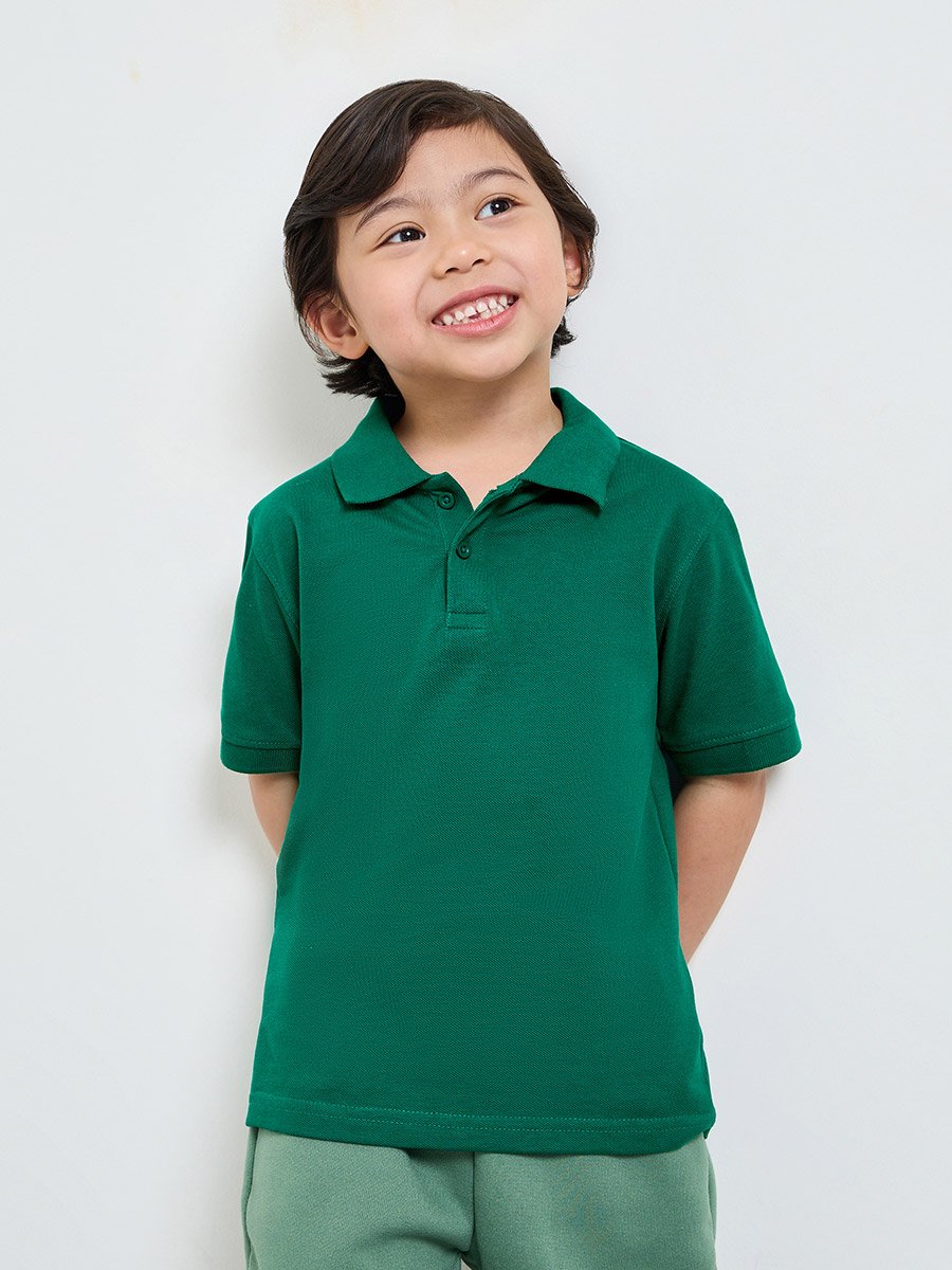 Pack of 2 - Kids Unisex Solid Cotton Polo T-Shirt