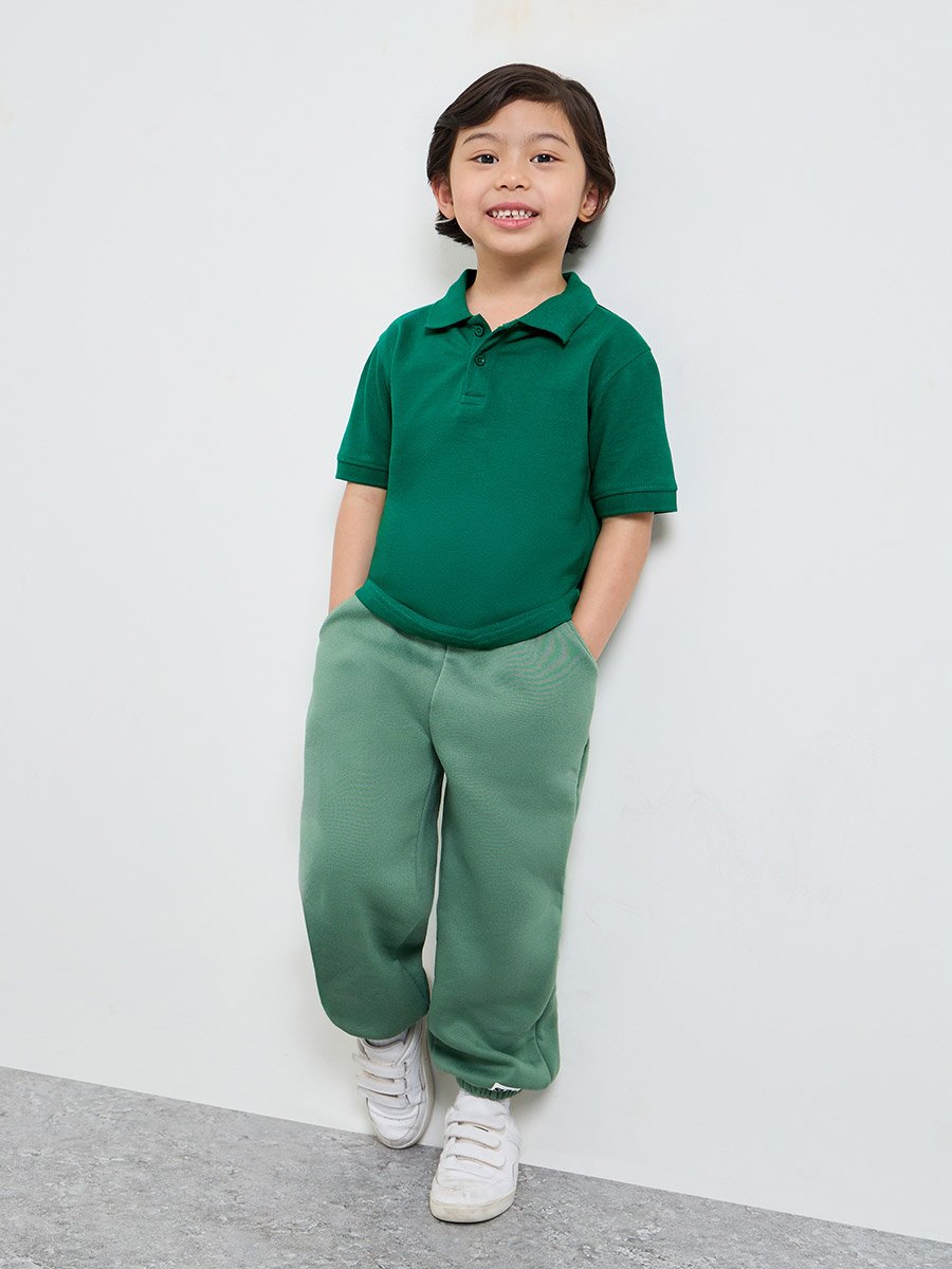 Pack of 2 - Kids Unisex Solid Cotton Polo T-Shirt