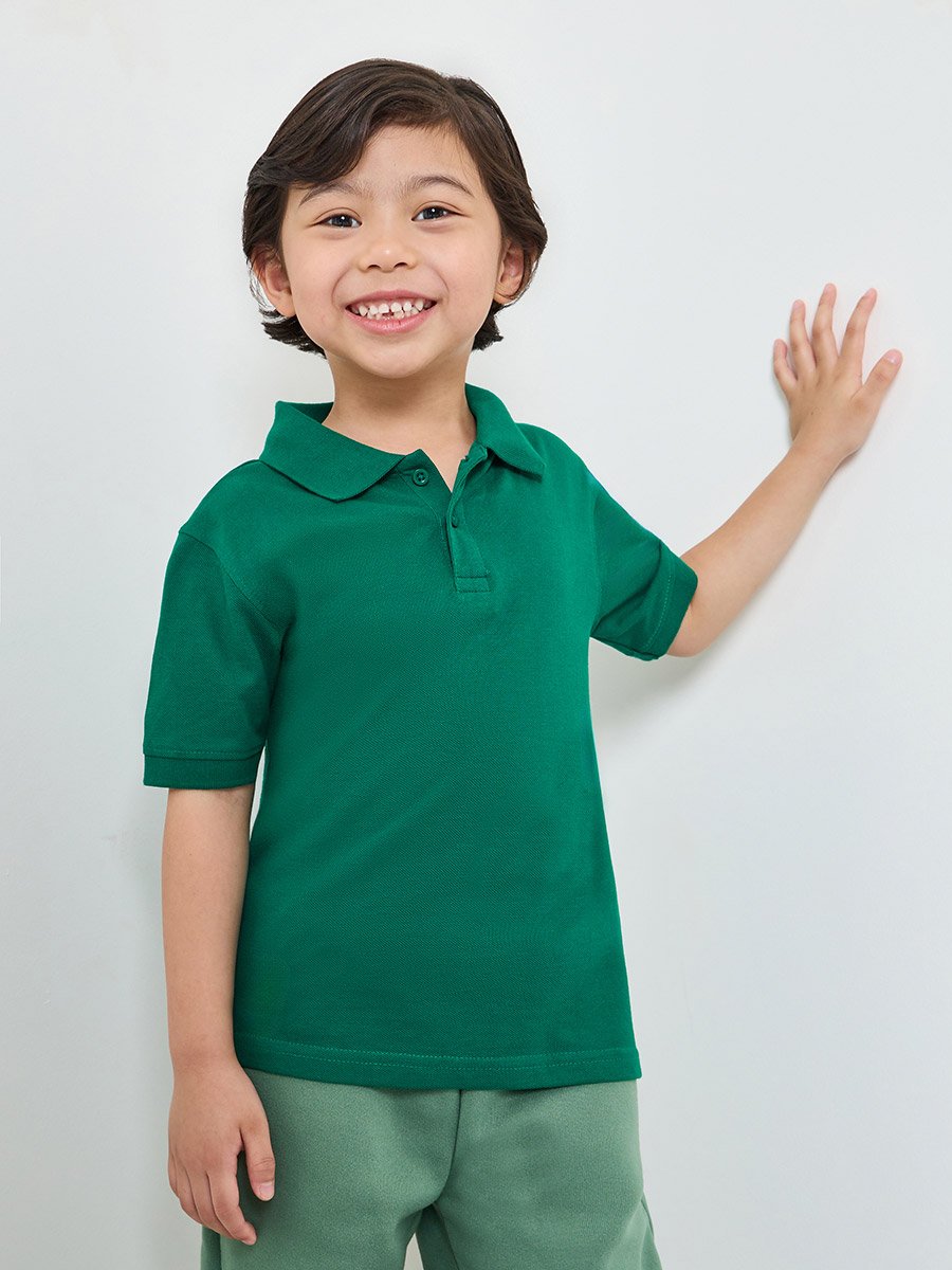 Pack of 2 - Kids Unisex Solid Cotton Polo T-Shirt