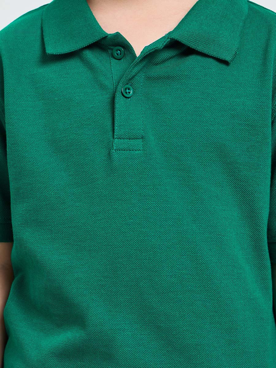 Pack of 2 - Kids Unisex Solid Cotton Polo T-Shirt