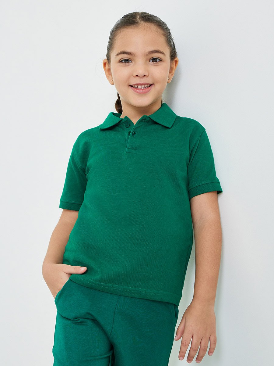 Pack of 2 - Kids Unisex Solid Cotton Polo T-Shirt