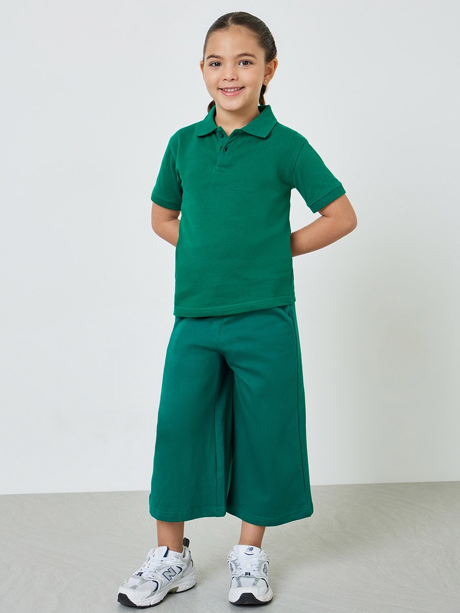 Pack of 2 - Kids Unisex Solid Cotton Polo T-Shirt