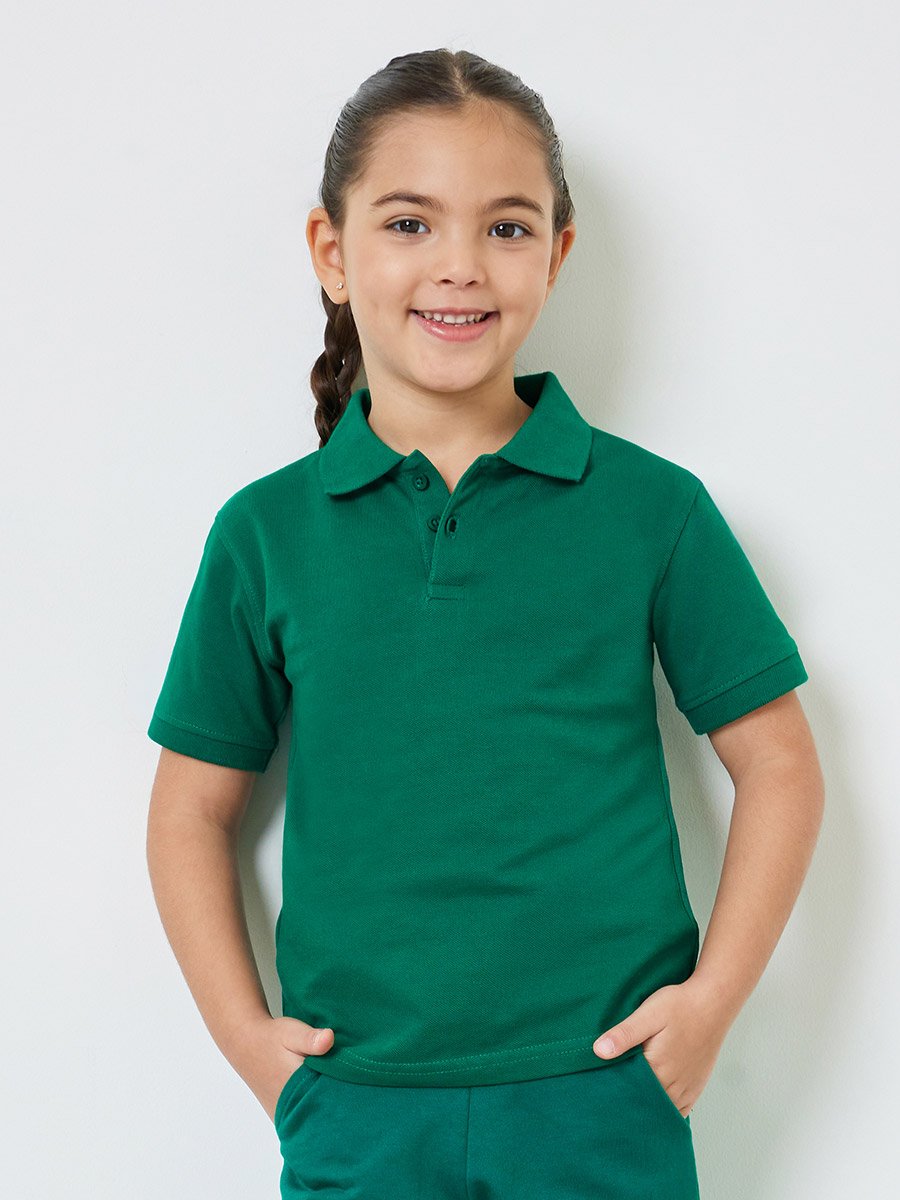 Pack of 2 - Kids Unisex Solid Cotton Polo T-Shirt