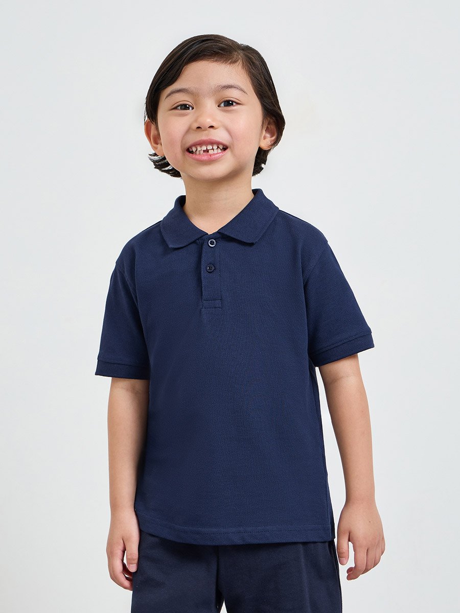 Pack of 2 - Kids Unisex Solid Cotton Polo T-Shirt