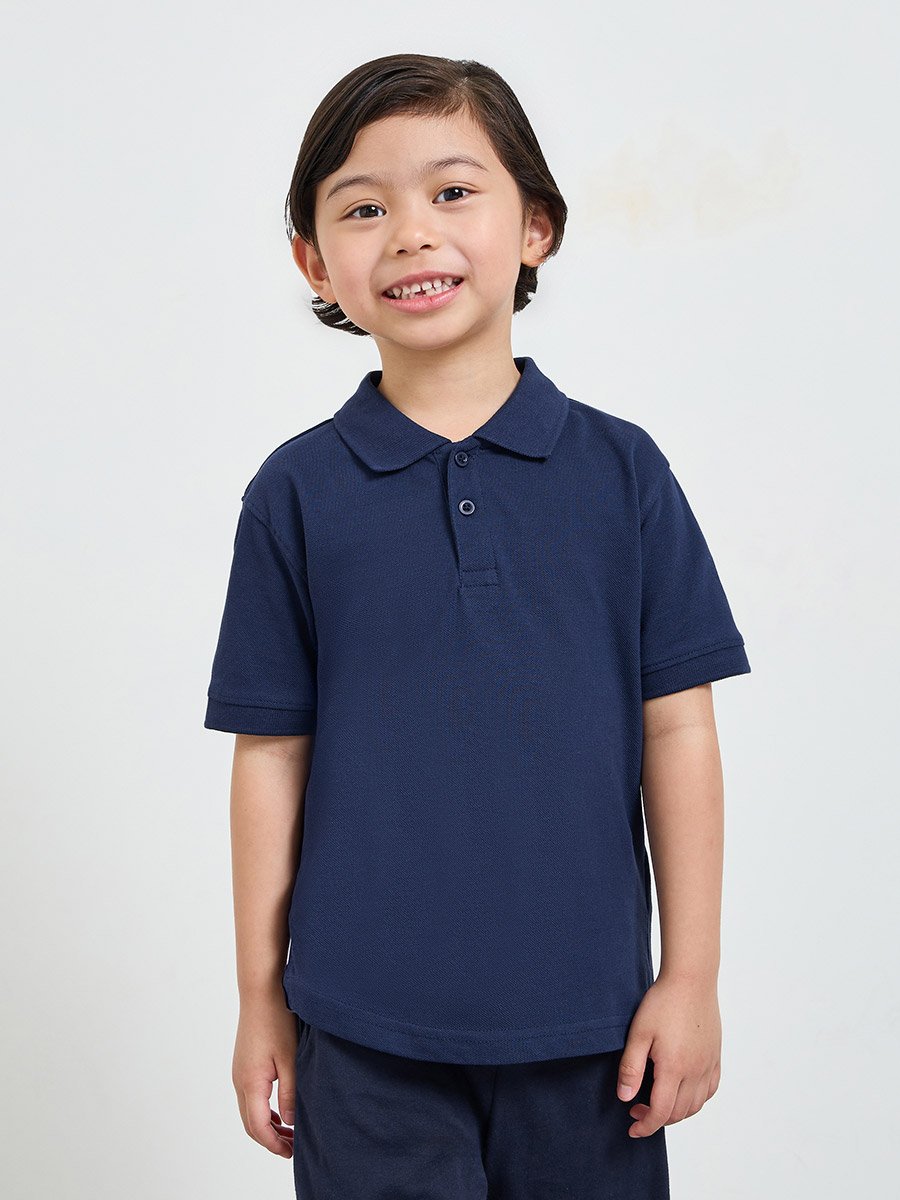 Pack of 2 - Kids Unisex Solid Cotton Polo T-Shirt