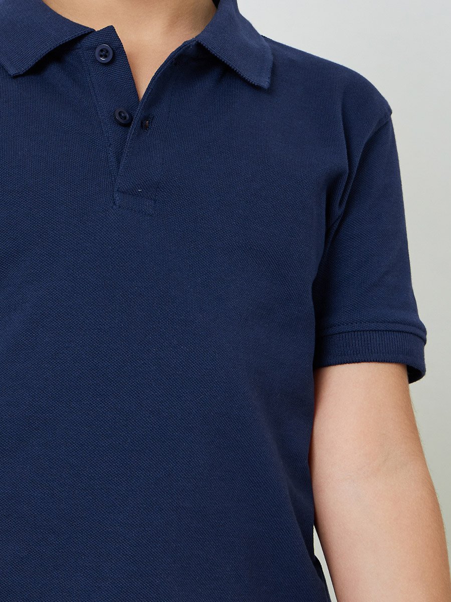Pack of 2 - Kids Unisex Solid Cotton Polo T-Shirt