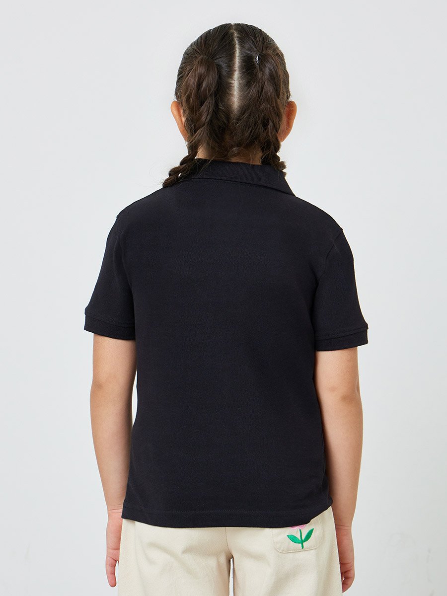 Pack of 2 - Kids Unisex Solid Cotton Polo T-Shirt