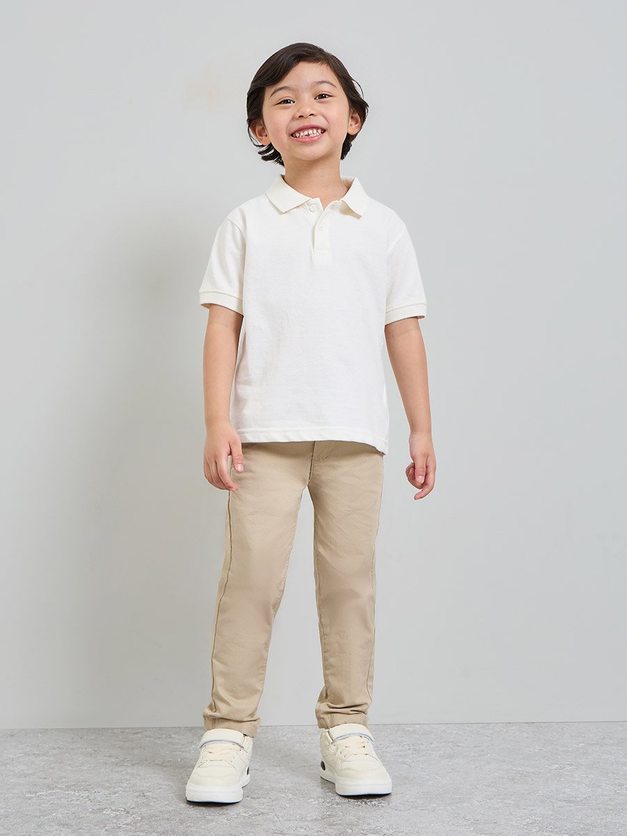 Pack of 2 - Kids Unisex Solid Cotton Polo T-Shirt