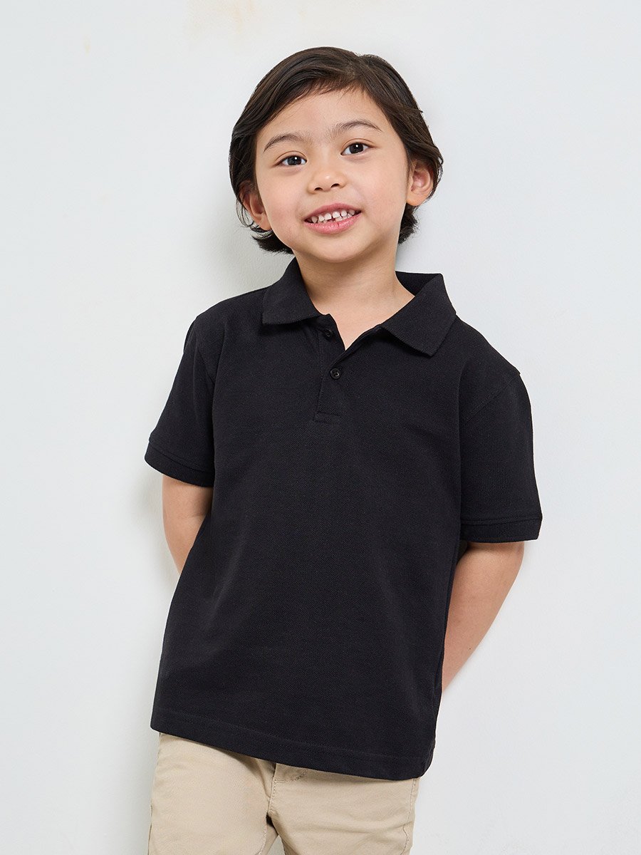 Pack of 2 - Kids Unisex Solid Cotton Polo T-Shirt