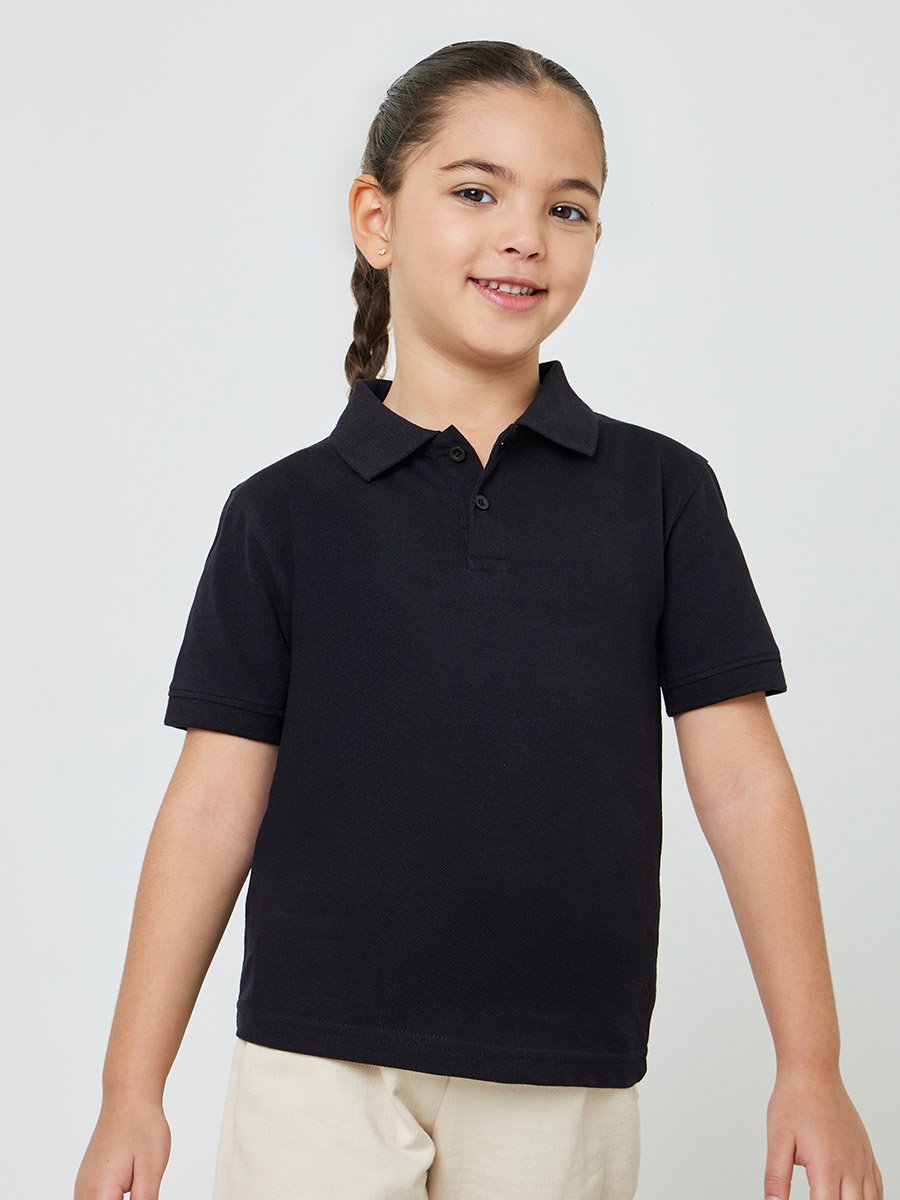 Pack of 2 - Kids Unisex Solid Cotton Polo T-Shirt