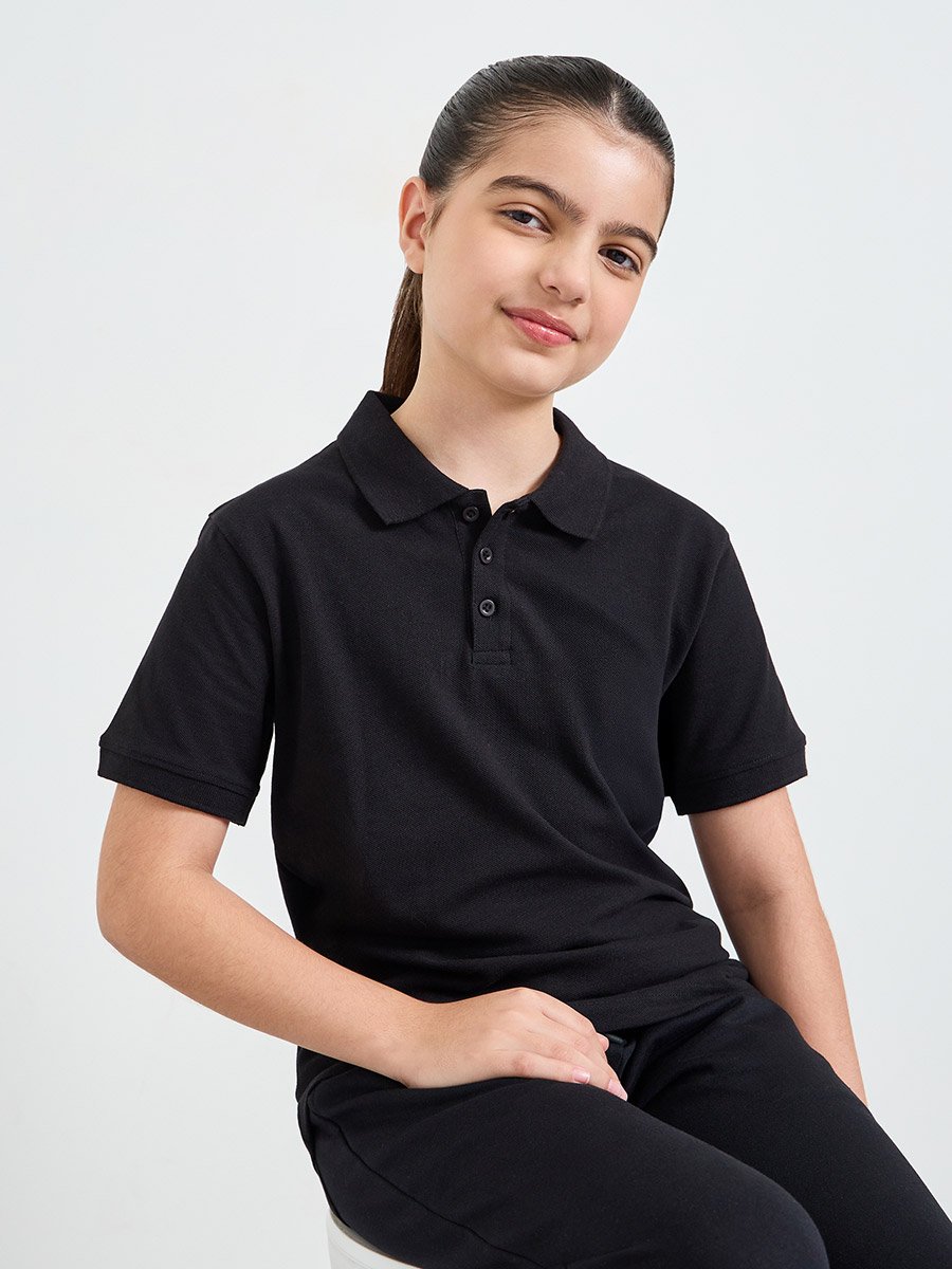 Pack of 2 - Teen Unisex Solid Cotton Polo T-Shirt