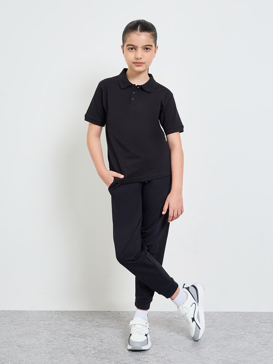 Pack of 2 - Teen Unisex Solid Cotton Polo T-Shirt