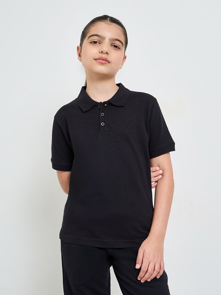 Pack of 2 - Teen Unisex Solid Cotton Polo T-Shirt