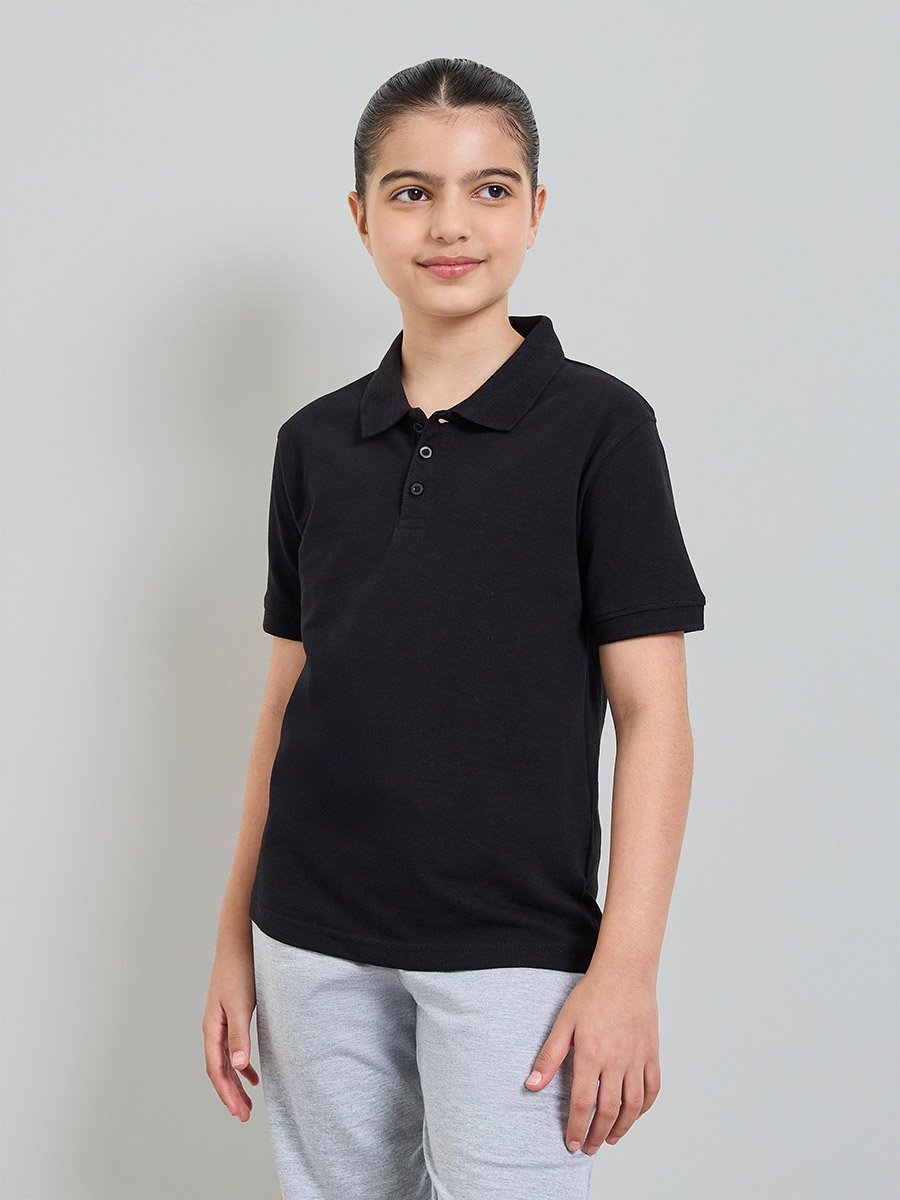 Pack of 2 - Teen Unisex Solid Cotton Polo T-Shirt