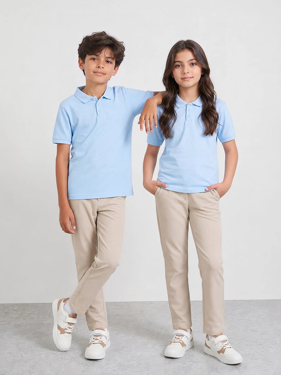 Pack of 2 - Teen Unisex Solid Cotton Polo T-Shirt