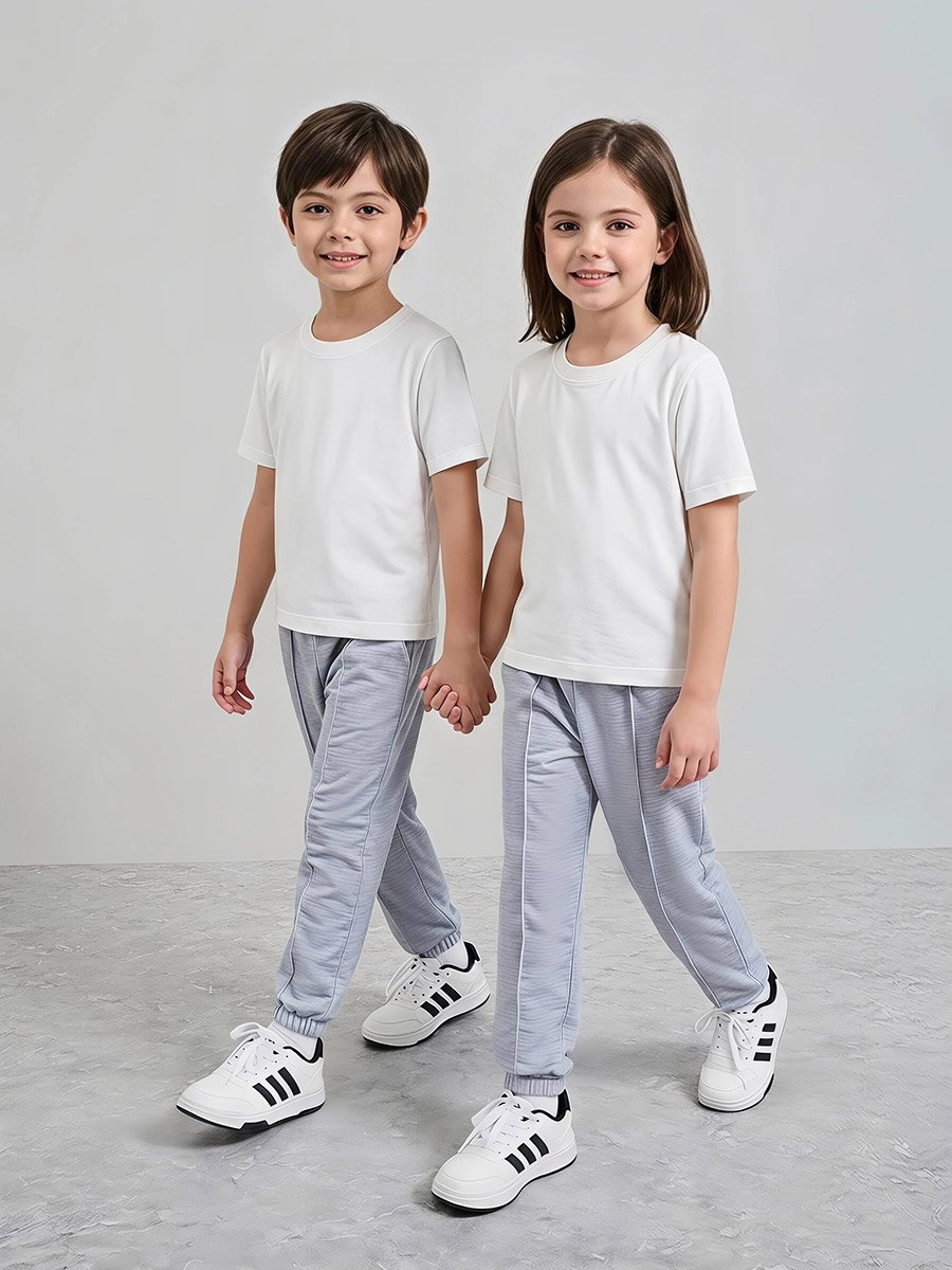 Pack of 2 - Kids Unisex Solid Cotton T-Shirt