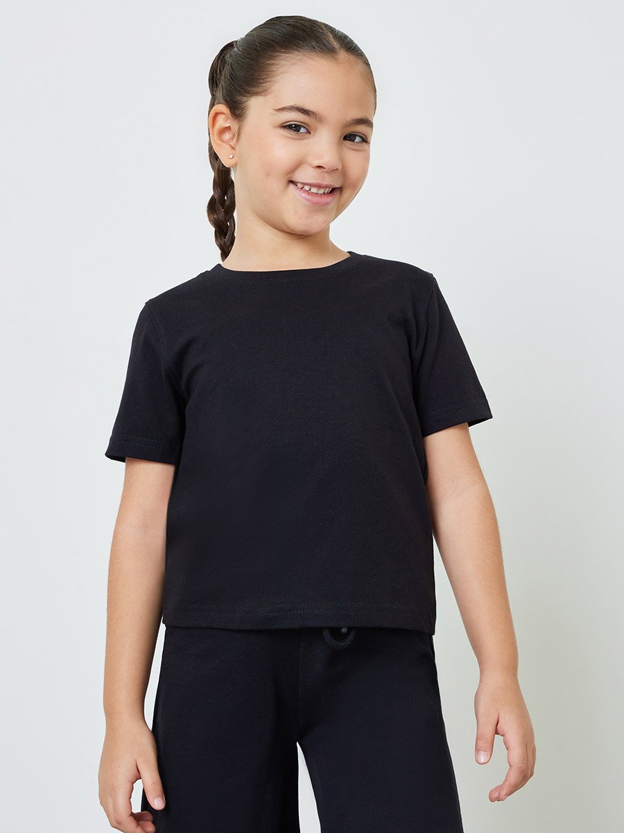Pack of 2 - Kids Unisex Solid Cotton T-Shirt