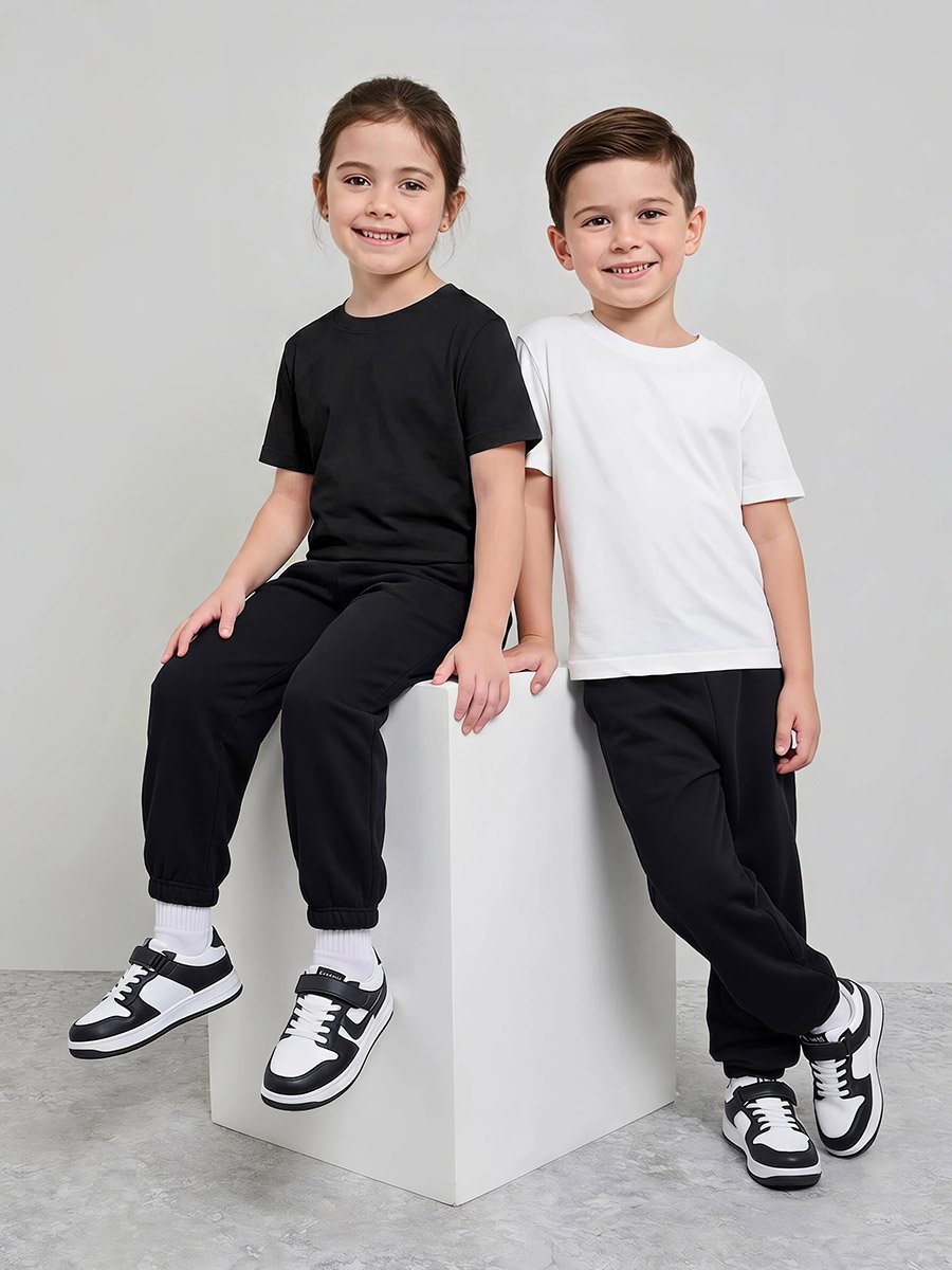 Pack of 2 - Kids Unisex Solid Cotton T-Shirt