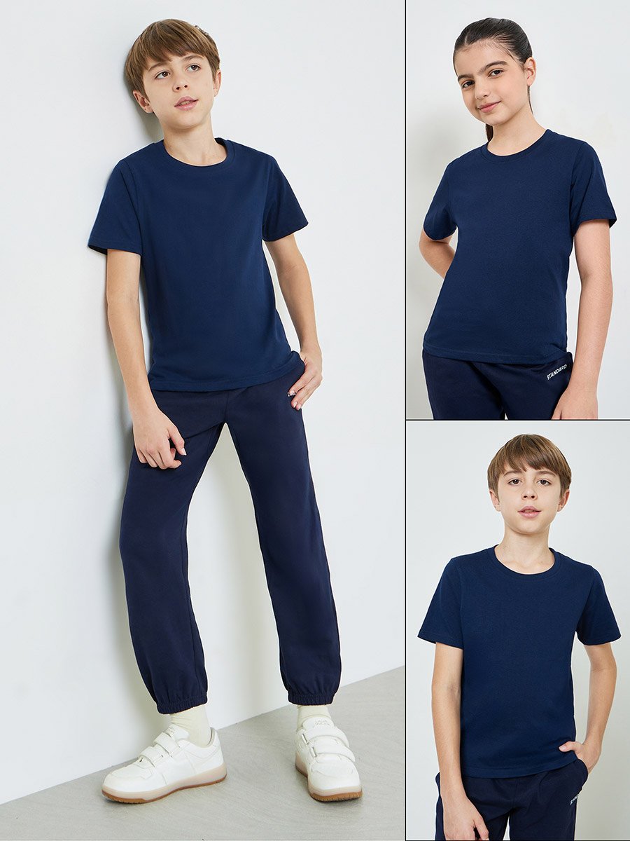 Pack of 2 - Teen Unisex Solid Cotton T-Shirt