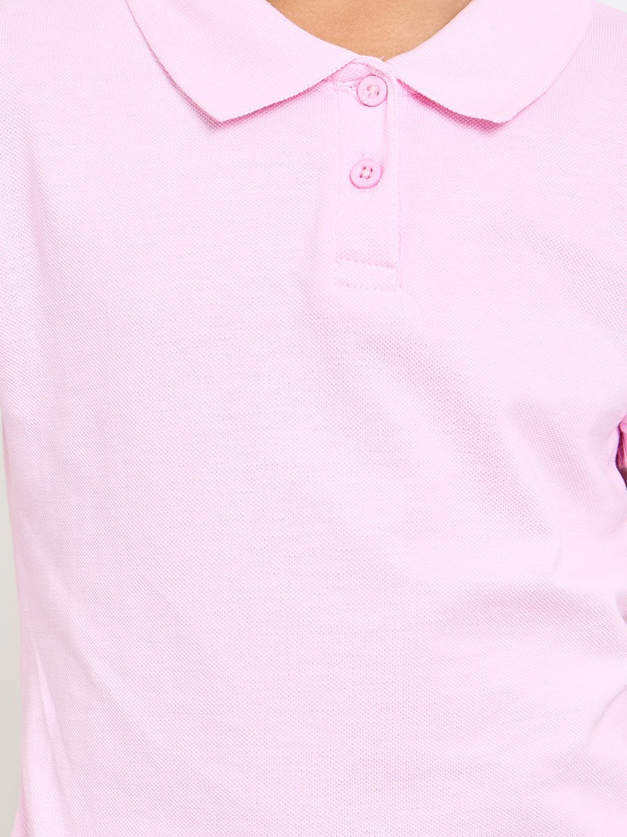 Girls Pack of 2 - Light Pink Cotton Polo T-Shirt