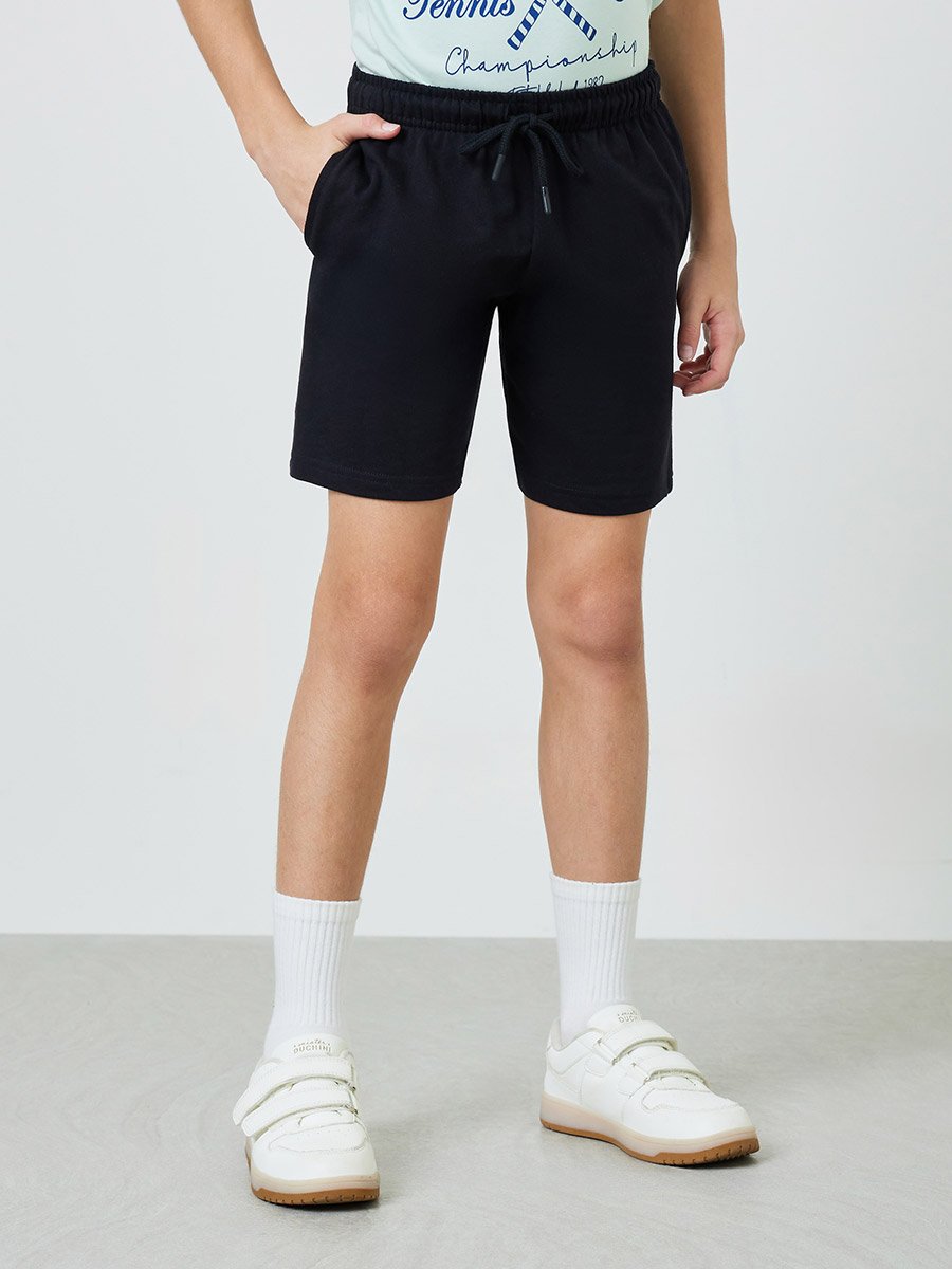 Teens Pack of 2 - Cotton Knitted Drawstring Shorts