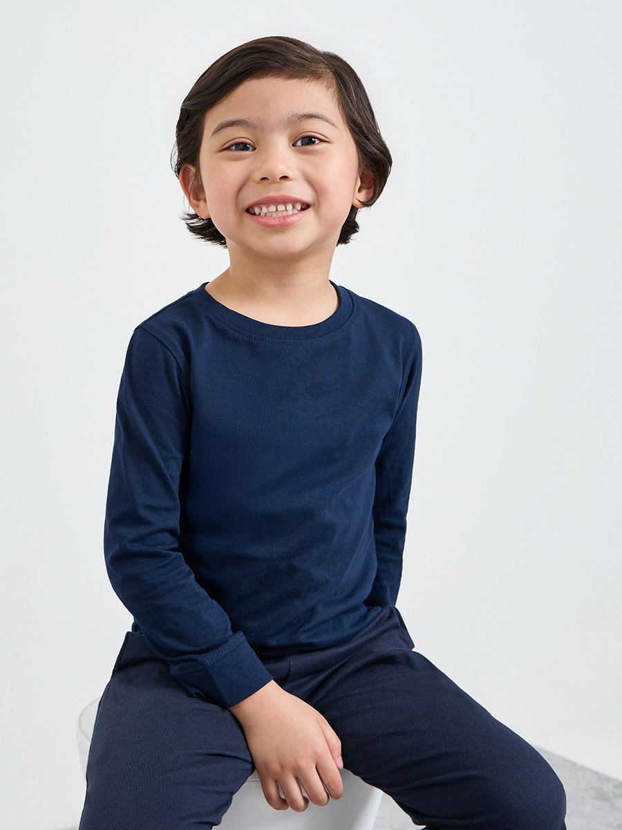 Kids Unisex Regular Fit Long Sleeve Cotton T-Shirt