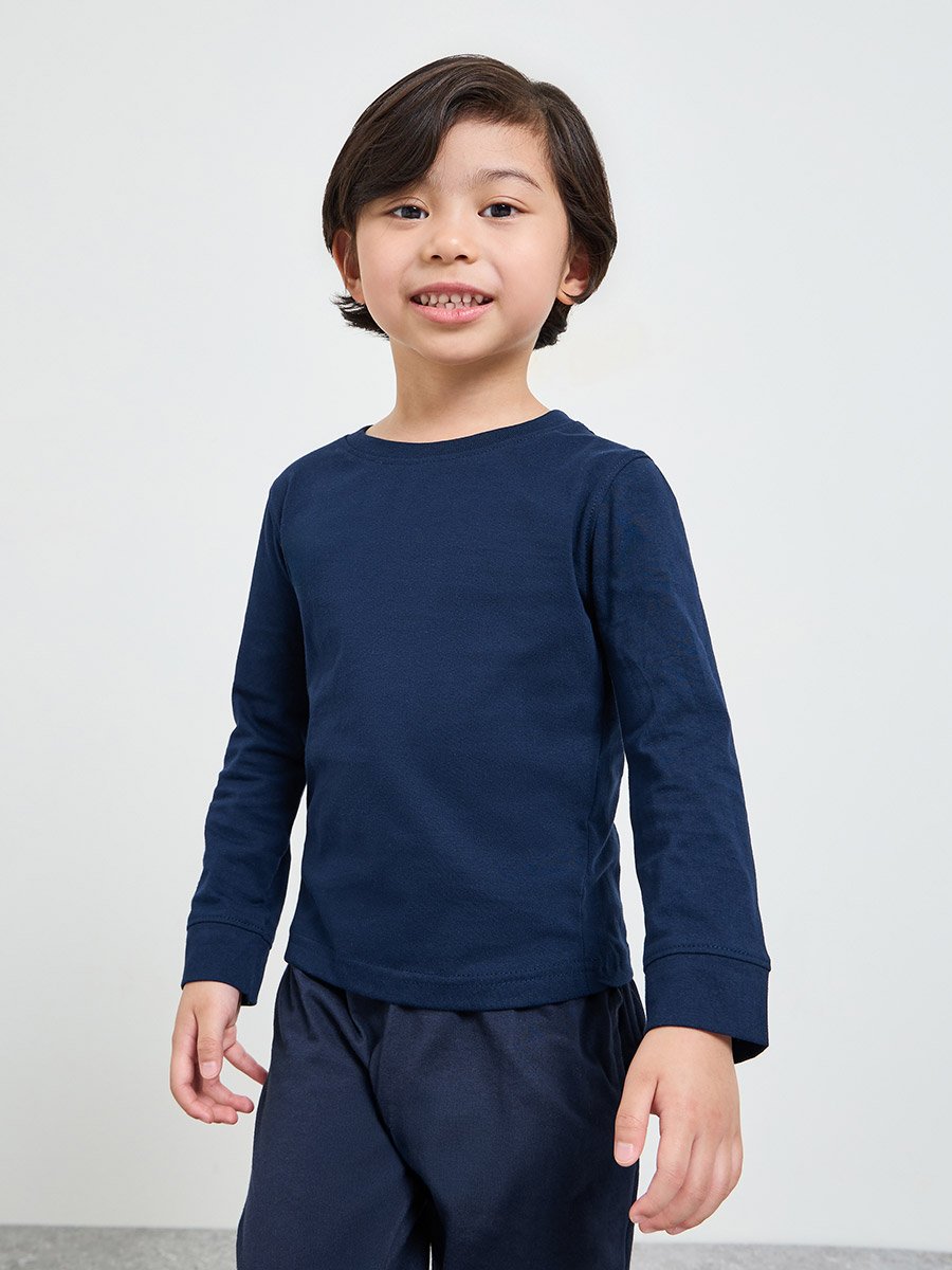 Kids Unisex Regular Fit Long Sleeve Cotton T-Shirt