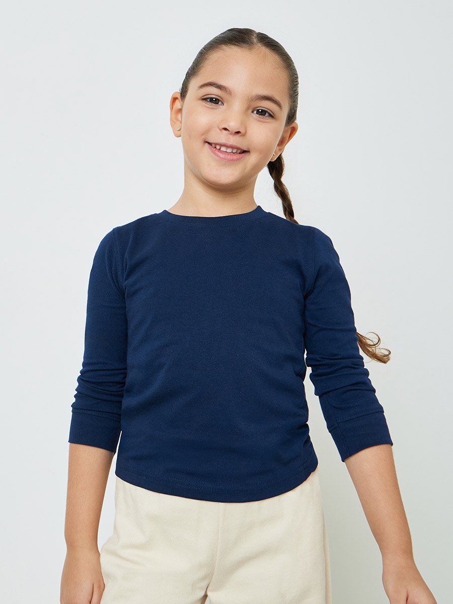 Kids Unisex Regular Fit Long Sleeve Cotton T-Shirt