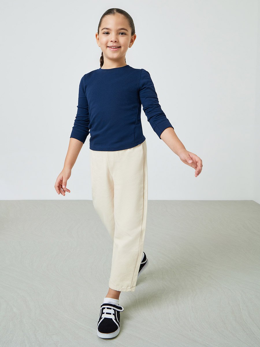 Kids Unisex Regular Fit Long Sleeve Cotton T-Shirt