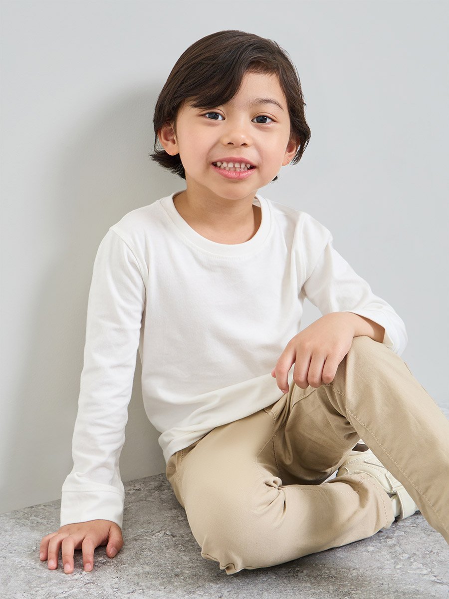 Kids Unisex Regular Fit Long Sleeve Cotton T-Shirt