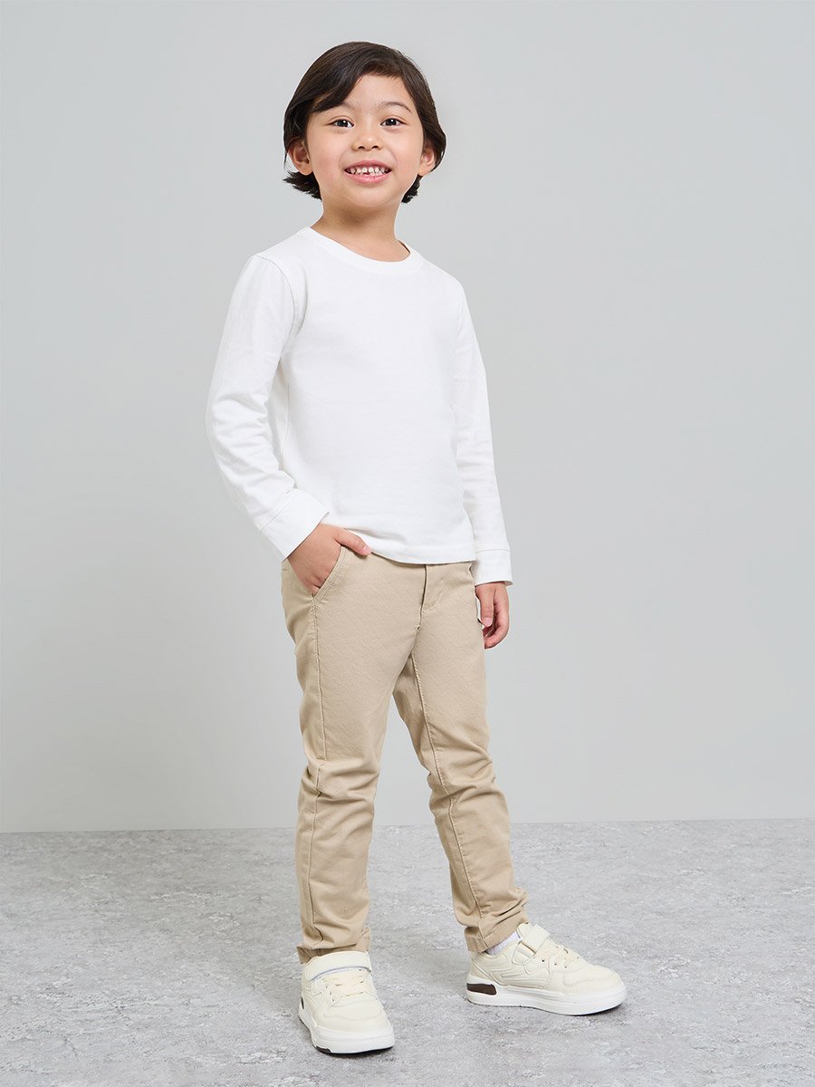 Kids Unisex Regular Fit Long Sleeve Cotton T-Shirt