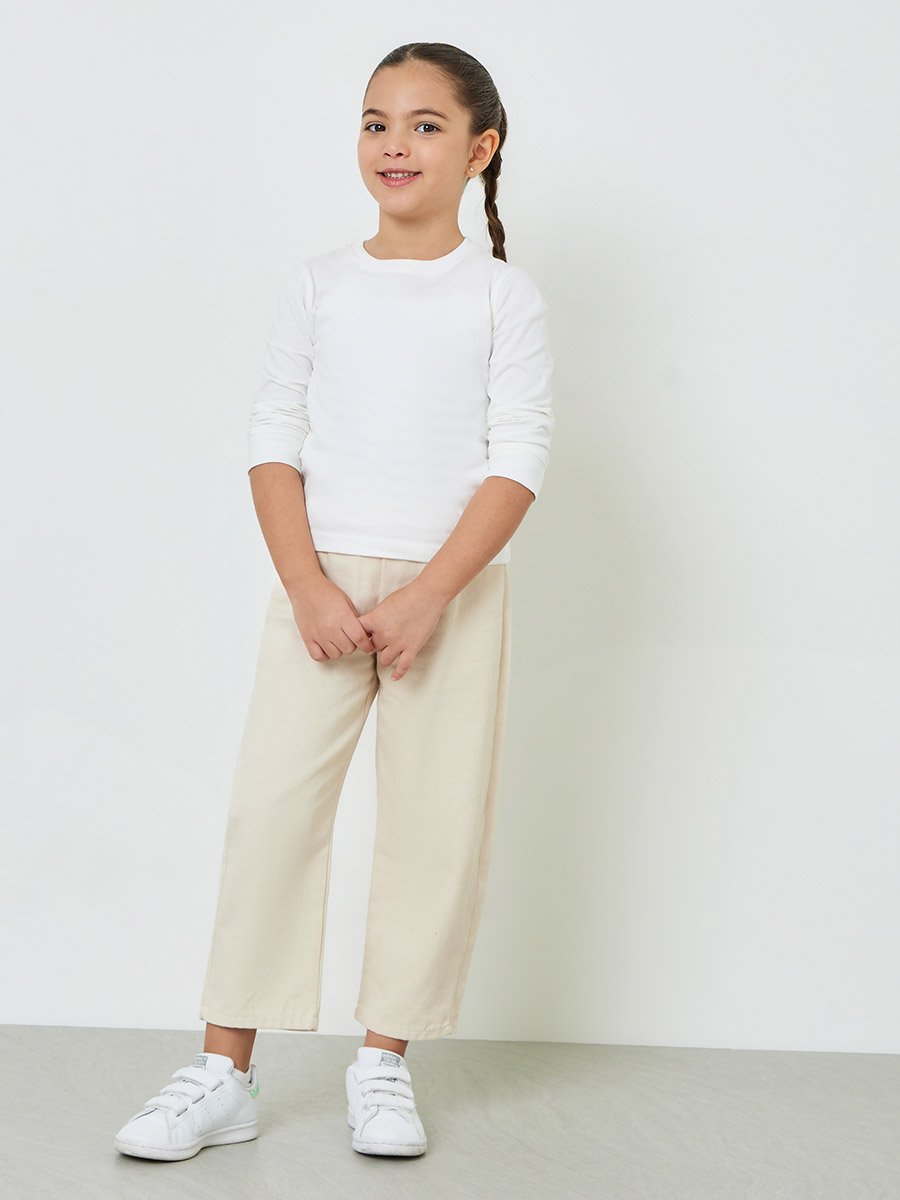 Kids Unisex Regular Fit Long Sleeve Cotton T-Shirt