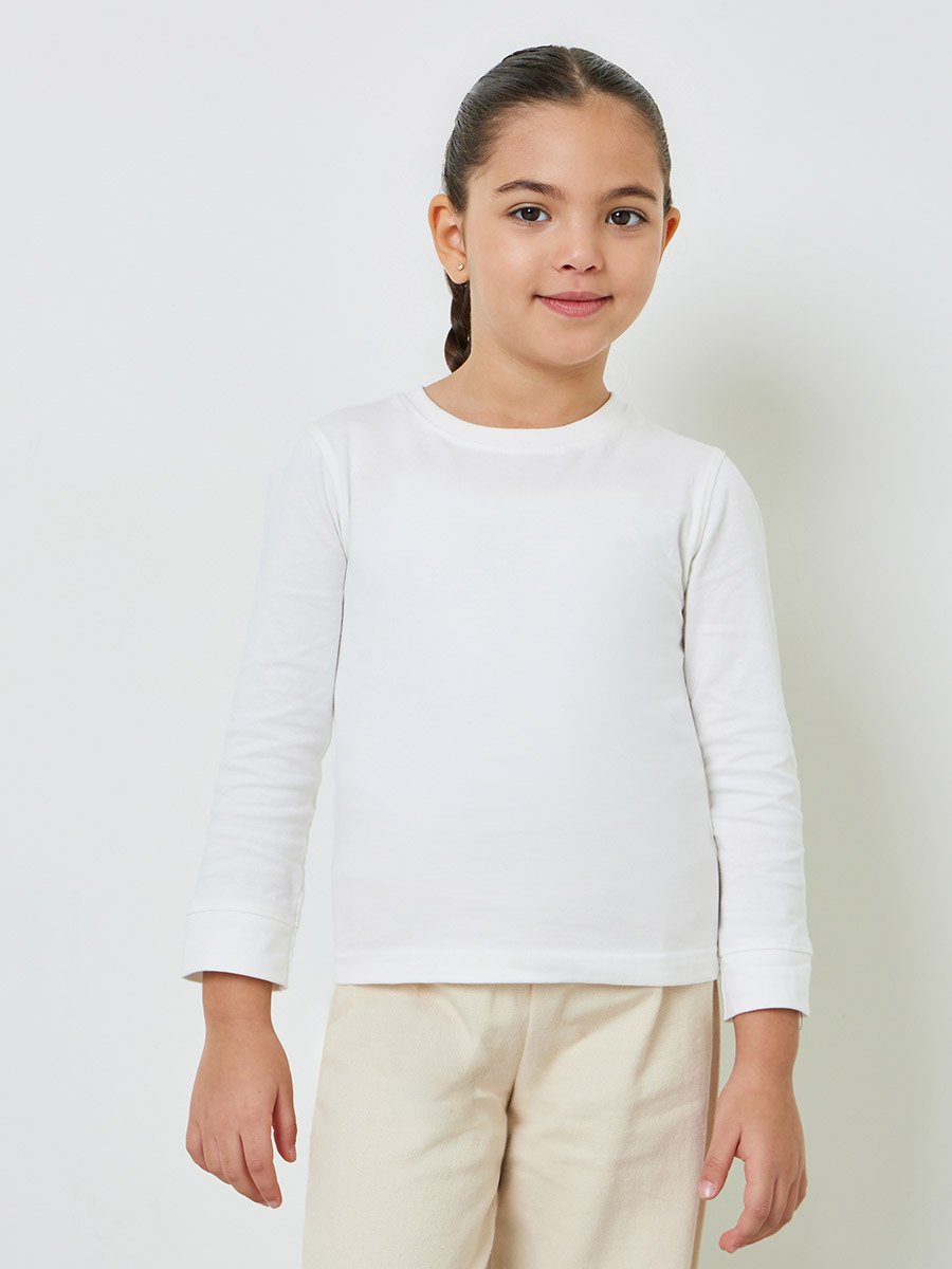 Kids Unisex Regular Fit Long Sleeve Cotton T-Shirt