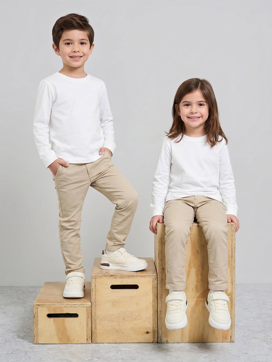 Kids Unisex Regular Fit Long Sleeve Cotton T-Shirt
