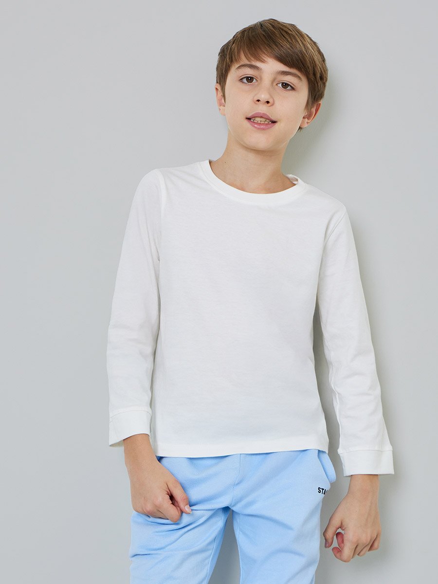 Teen Unisex Regular Fit Long Sleeves Cotton T-Shirt