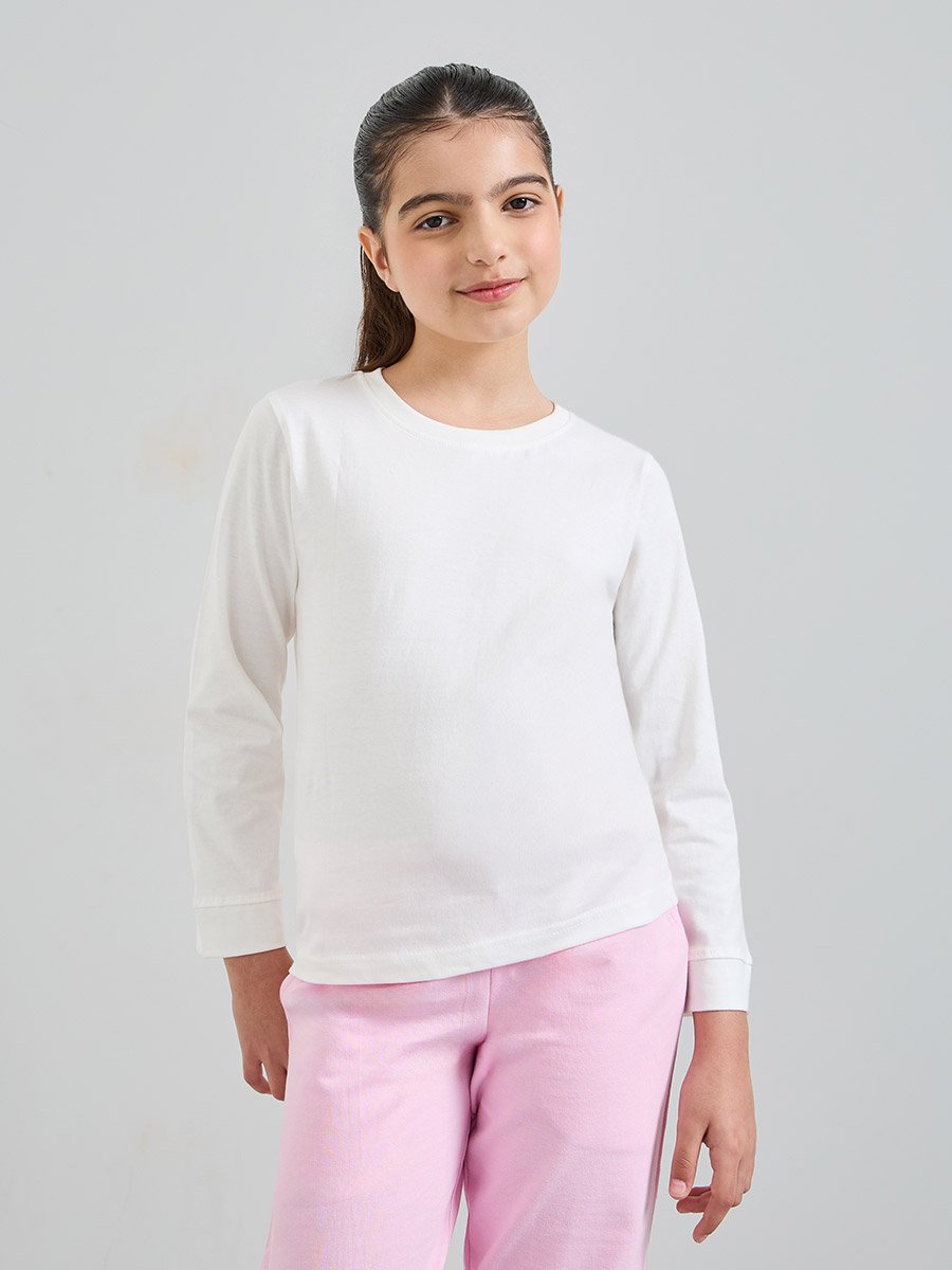 Teen Unisex Regular Fit Long Sleeves Cotton T-Shirt