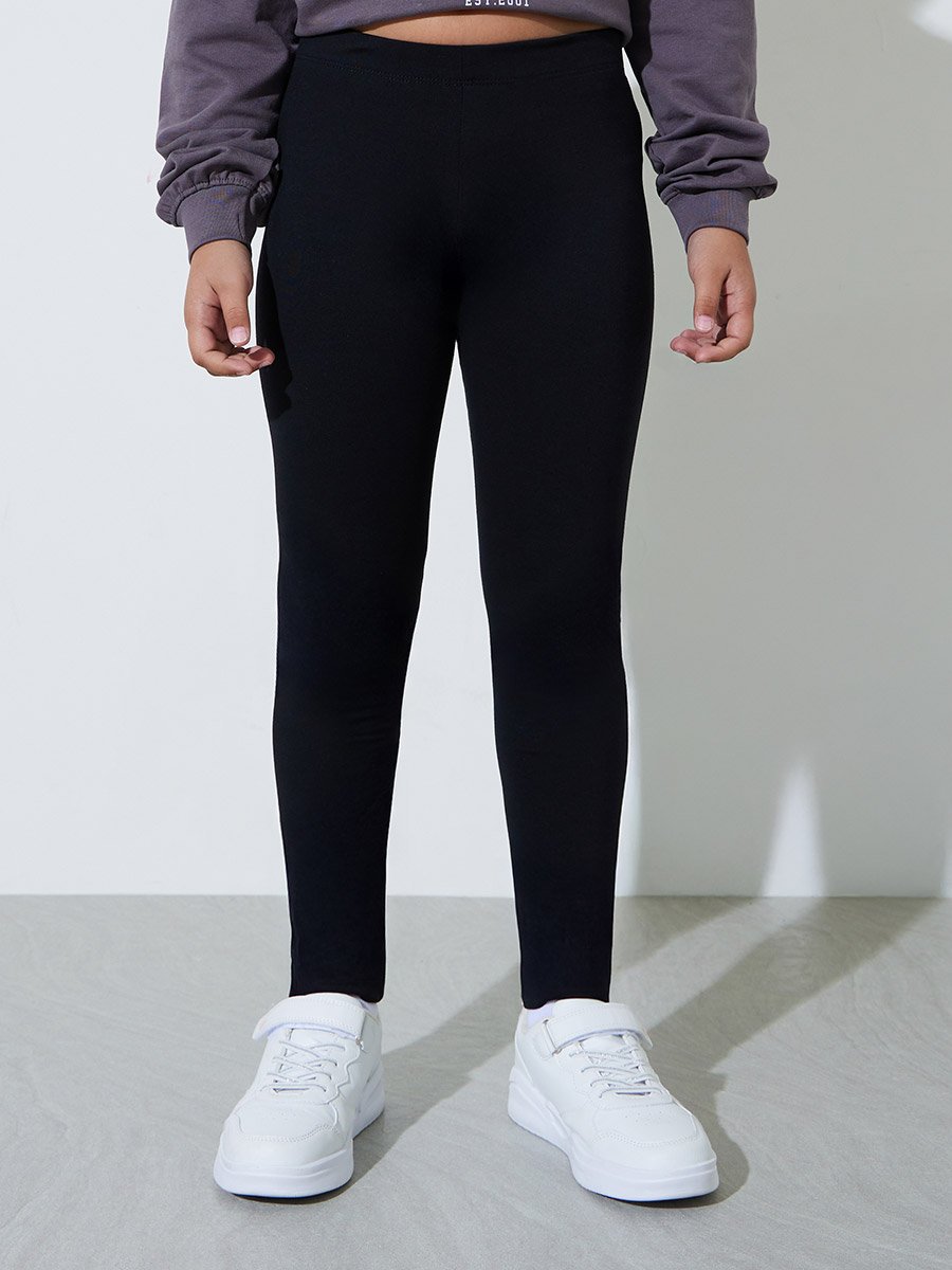 Pack of 2 - Teen Girls Black Full-Length Leggings