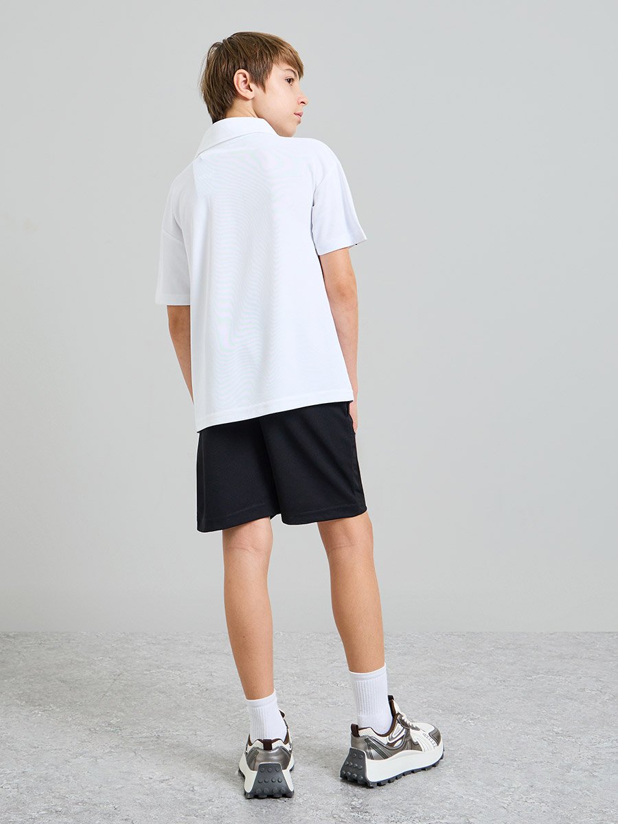 Teen Boys Racing Print Polo T-Shirt and Shorts Set