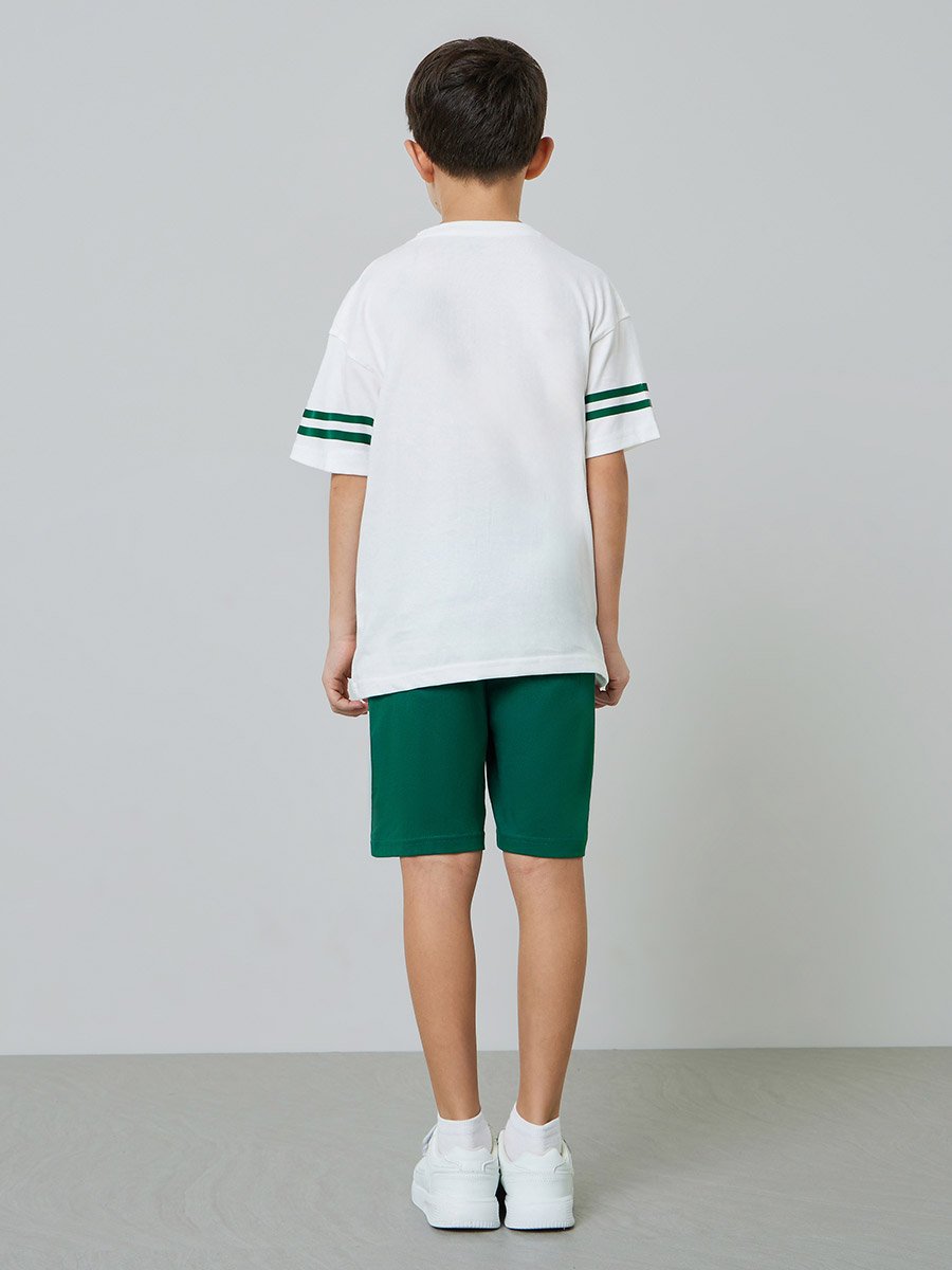 Boys Graphic Print Oversized T-Shirt and Drawstring Shorts Set