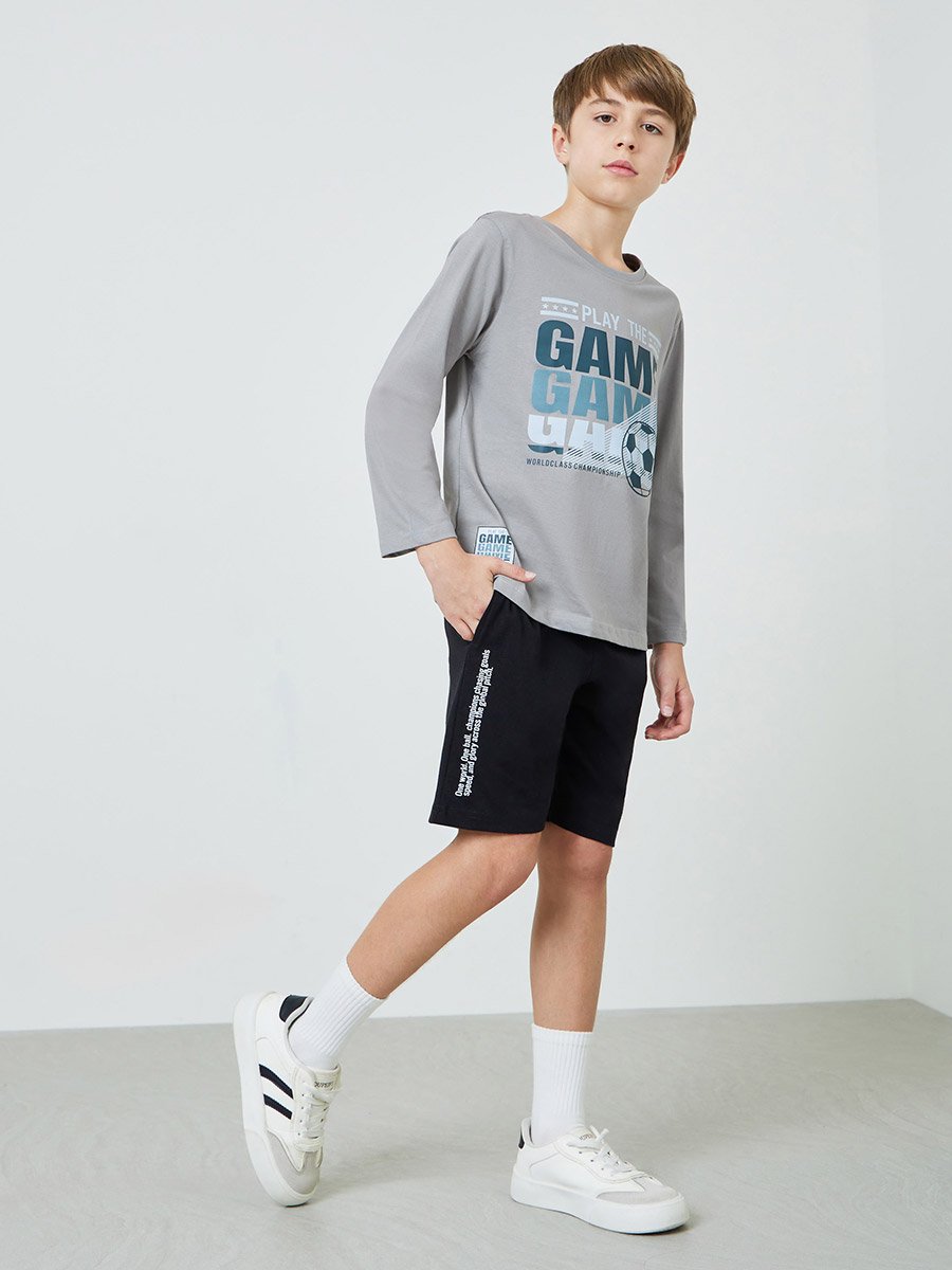 Teens Cotton Regular Fit T-Shirt and Shorts Set