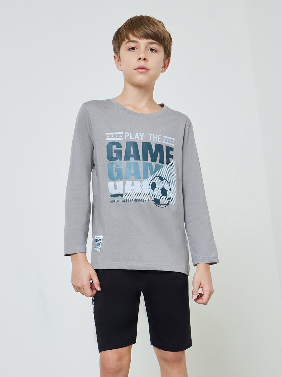 Teens Cotton Regular Fit T-Shirt and Shorts Set