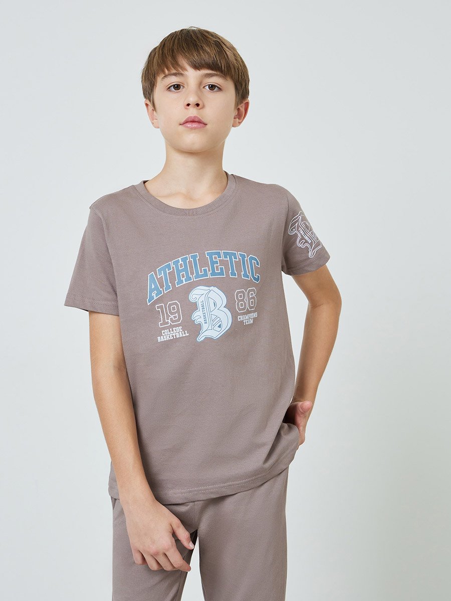 Teens Cotton Regular Fit T-Shirt and Joggers Set