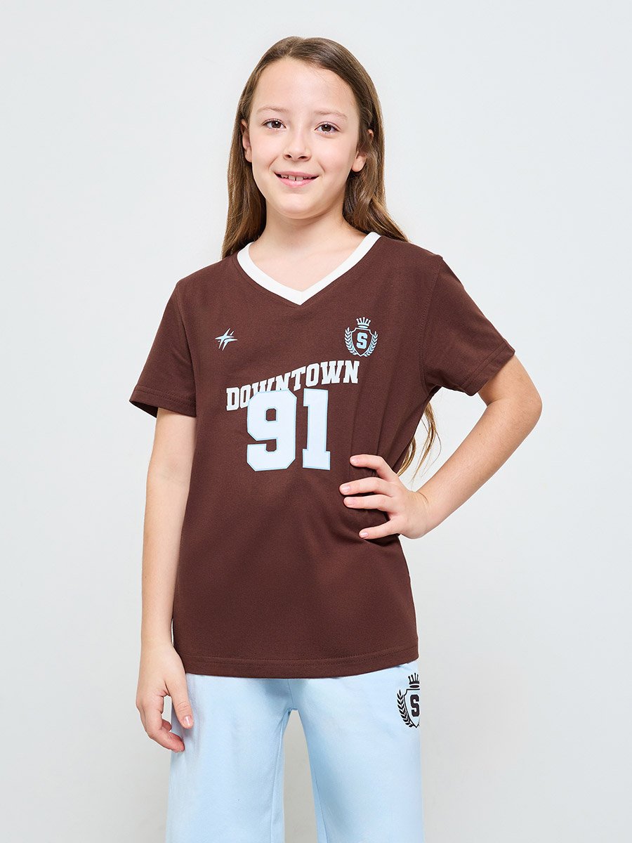 Girls Oversized T-Shirt and Wide Leg Joggers Set